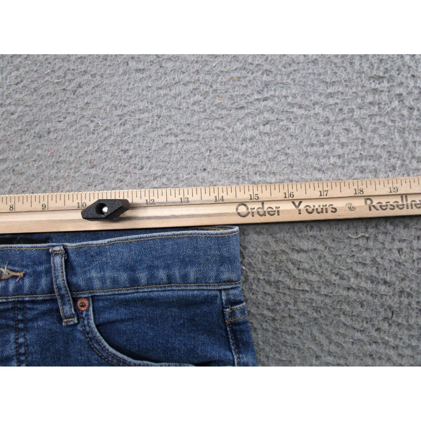 Express Express Jeans High Rise Straight Leg Blue Stretch Denim 4R Womens Size 27" / US 4 / IT 40 - 7 Thumbnail