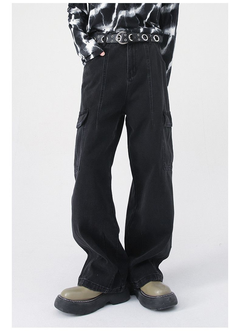 Jean Men's straight loose street wide-leg vintage jeans Size US 32 / EU 48 - 2 Thumbnail