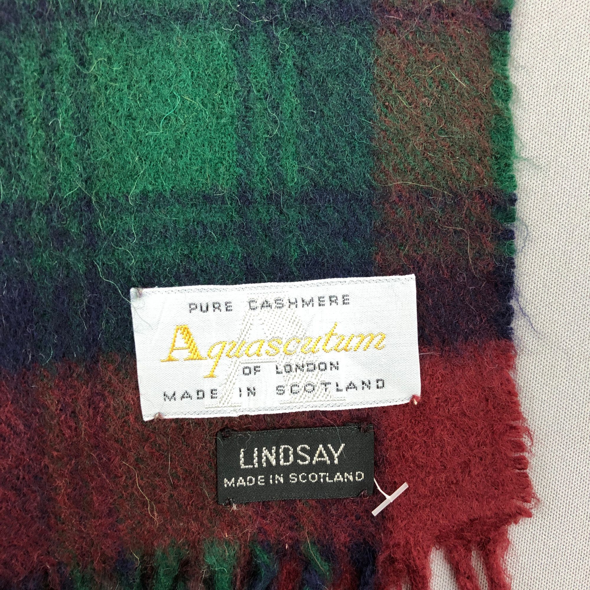 Aquascutum Vintage Aquascutum Scarf Muffler Scotish Tartan Wool Scarves Size ONE SIZE - 4 Thumbnail