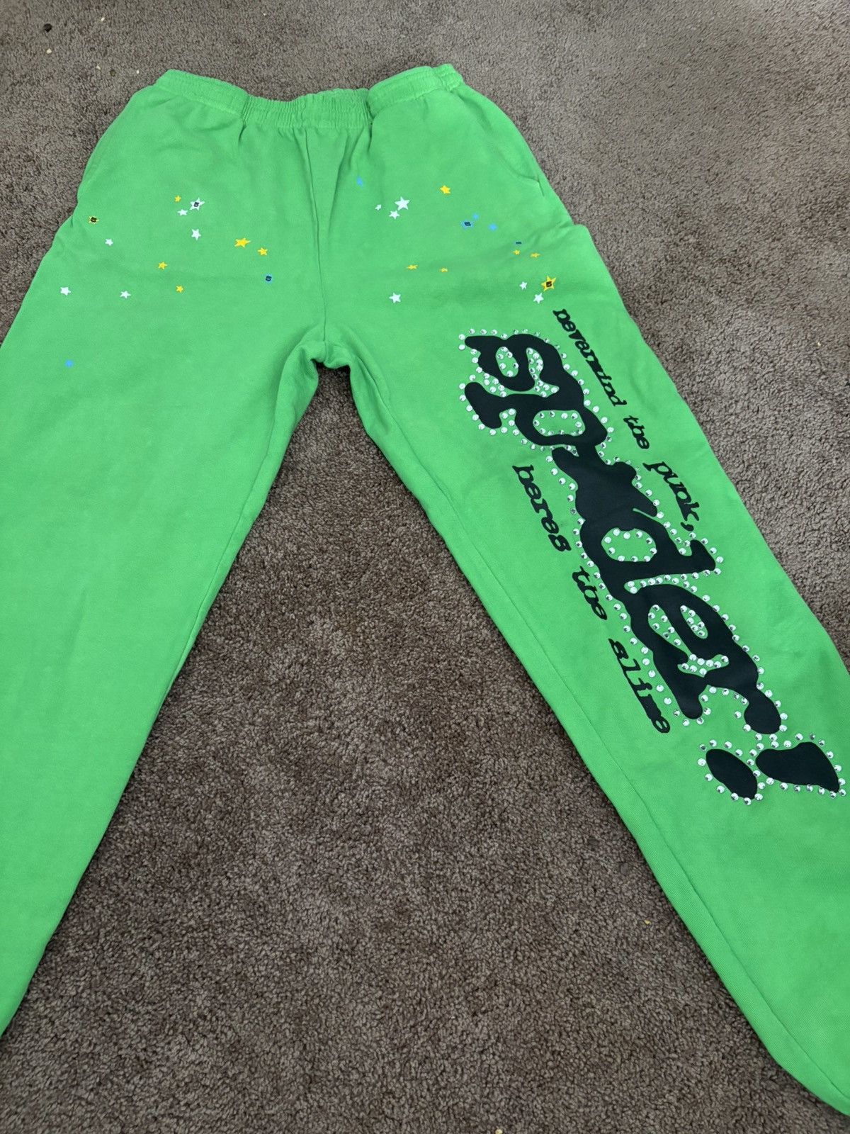 Sp5der Sp5der v2 green punk rhinestone sweatpants Size US 32 / EU 48 - 10 Thumbnail
