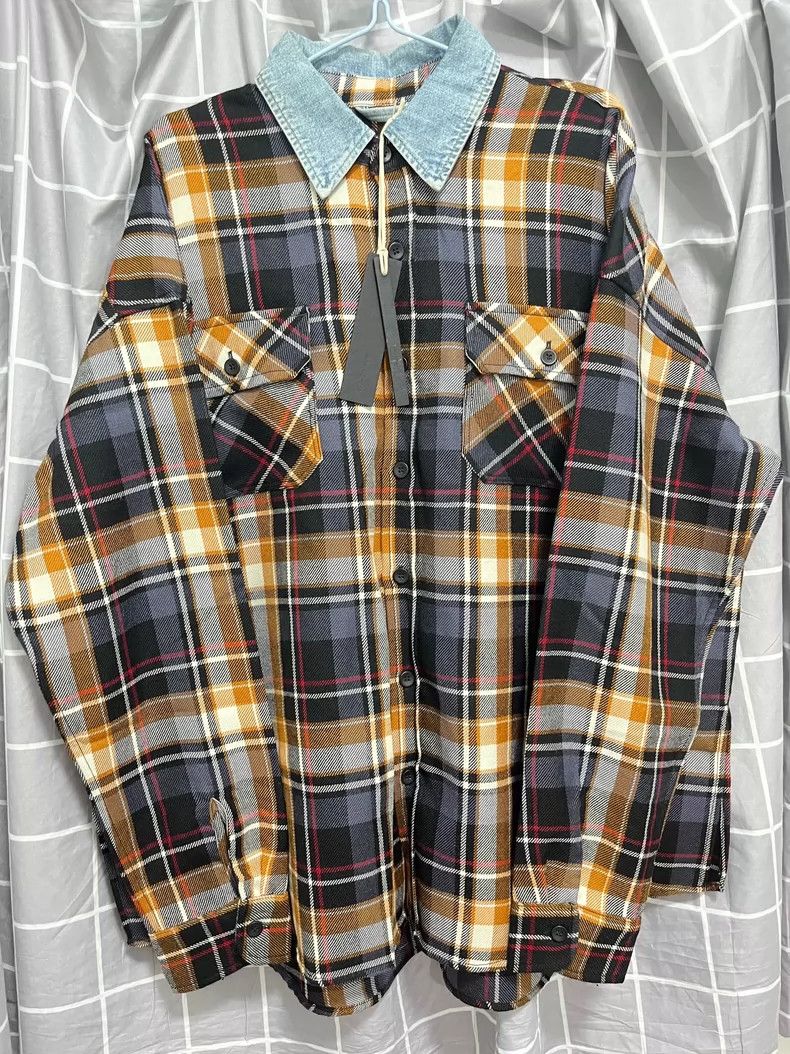 Fear of God Fear of God Yellow checkered denim collar shirt Size US M / EU 48-50 / 2 - 1 Thumbnail