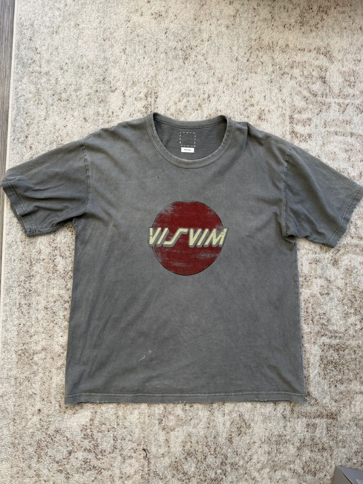 Visvim Jumbo Tee S/S Crash Grey Sz 3