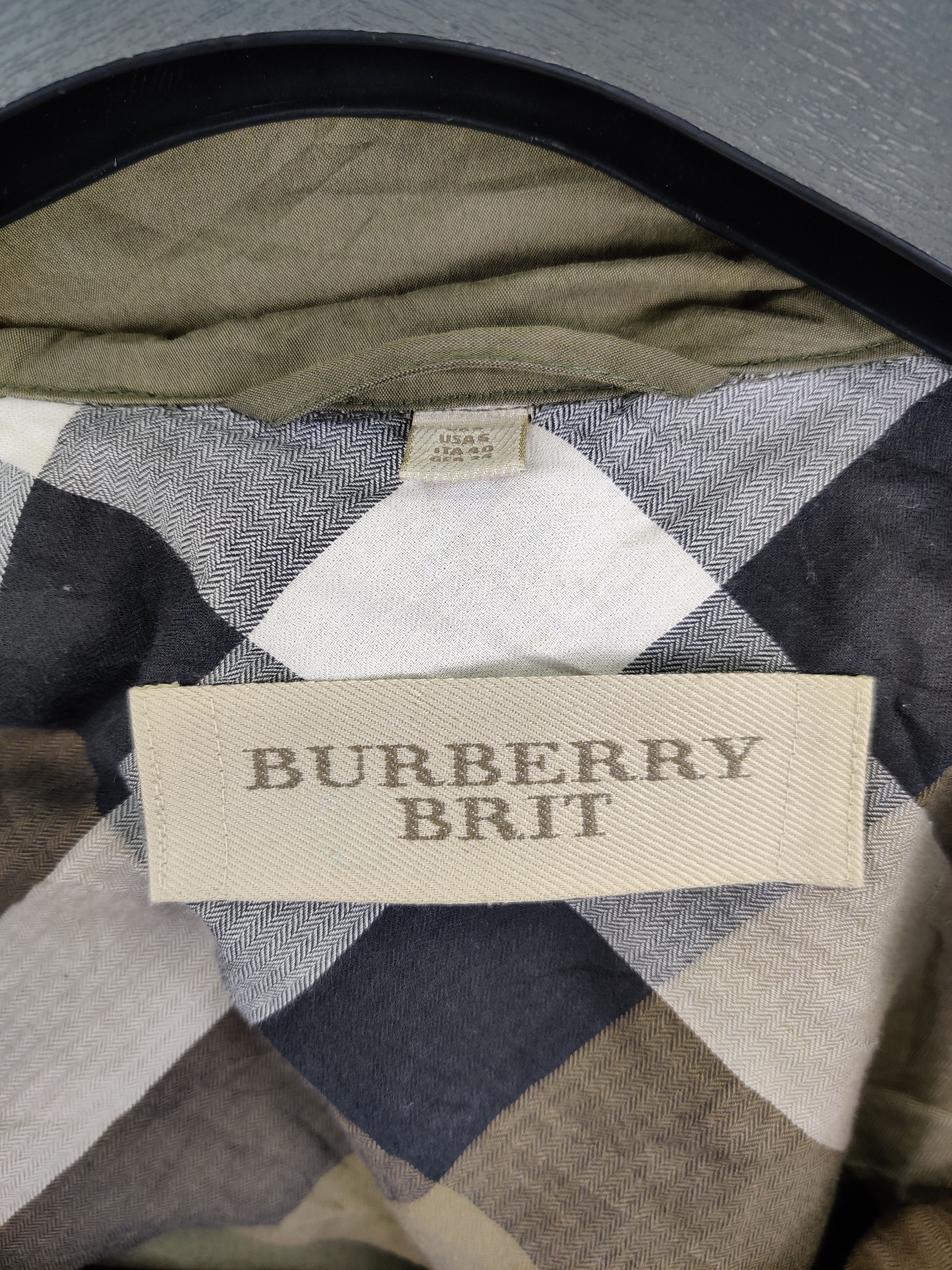 Burberry Rare 🔥 Vintage Burberry Brit Military Jacket Olive Green Size US M / EU 48-50 / 2 - 10 Thumbnail