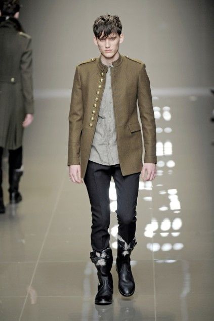 Burberry Prorsum F/W 2010 RUNWAY GOAT FUR SHEARLING LEATHER ARMY BOOTS Size US 10 / EU 43 - 2 Thumbnail