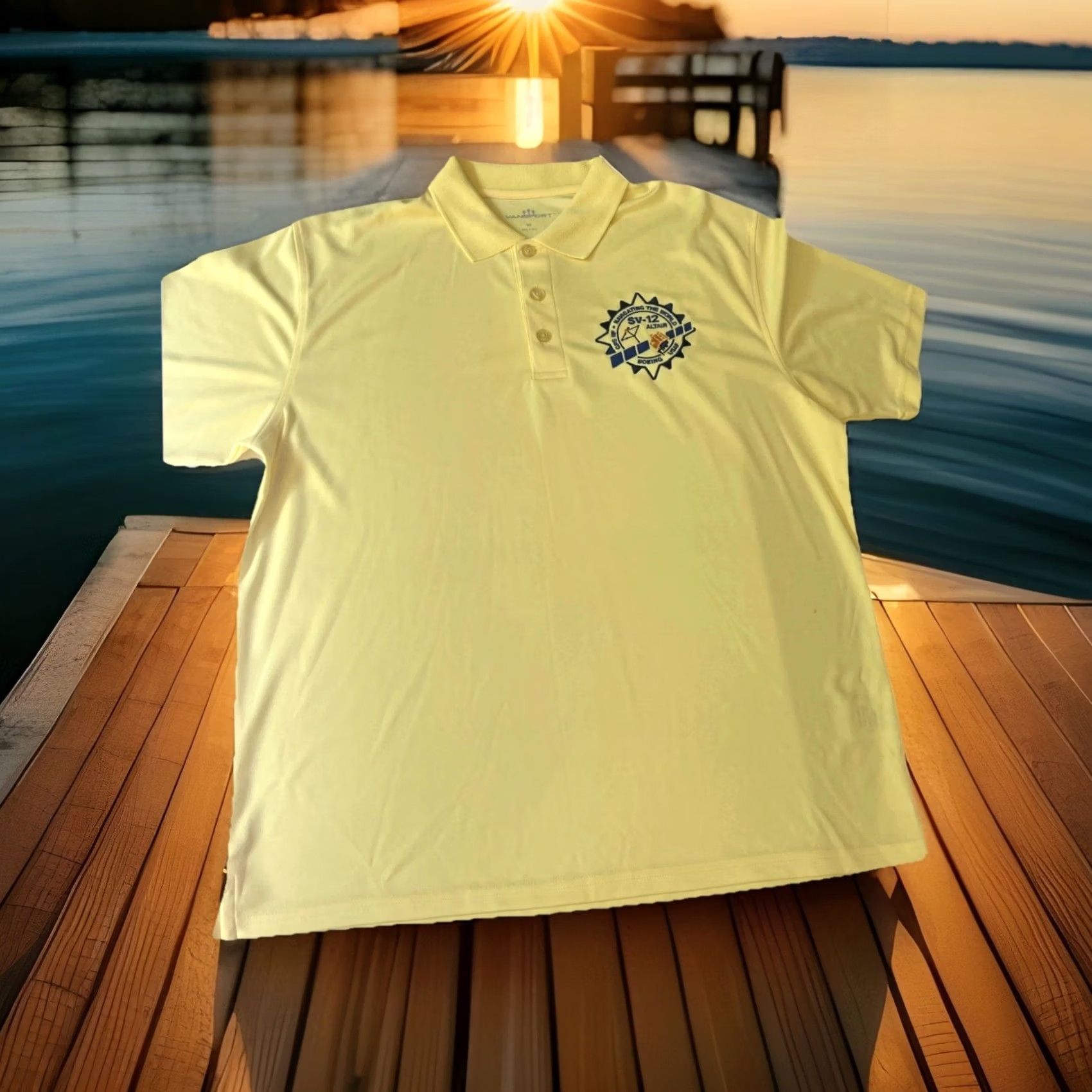 Vintage VINTAGE Boeing USAF GPS IIF SV-12 ALTAIR Navigating The World Launch Team Polo Medium Yellow Mens Shirt Size US M / EU 48-50 / 2 - 2 Thumbnail