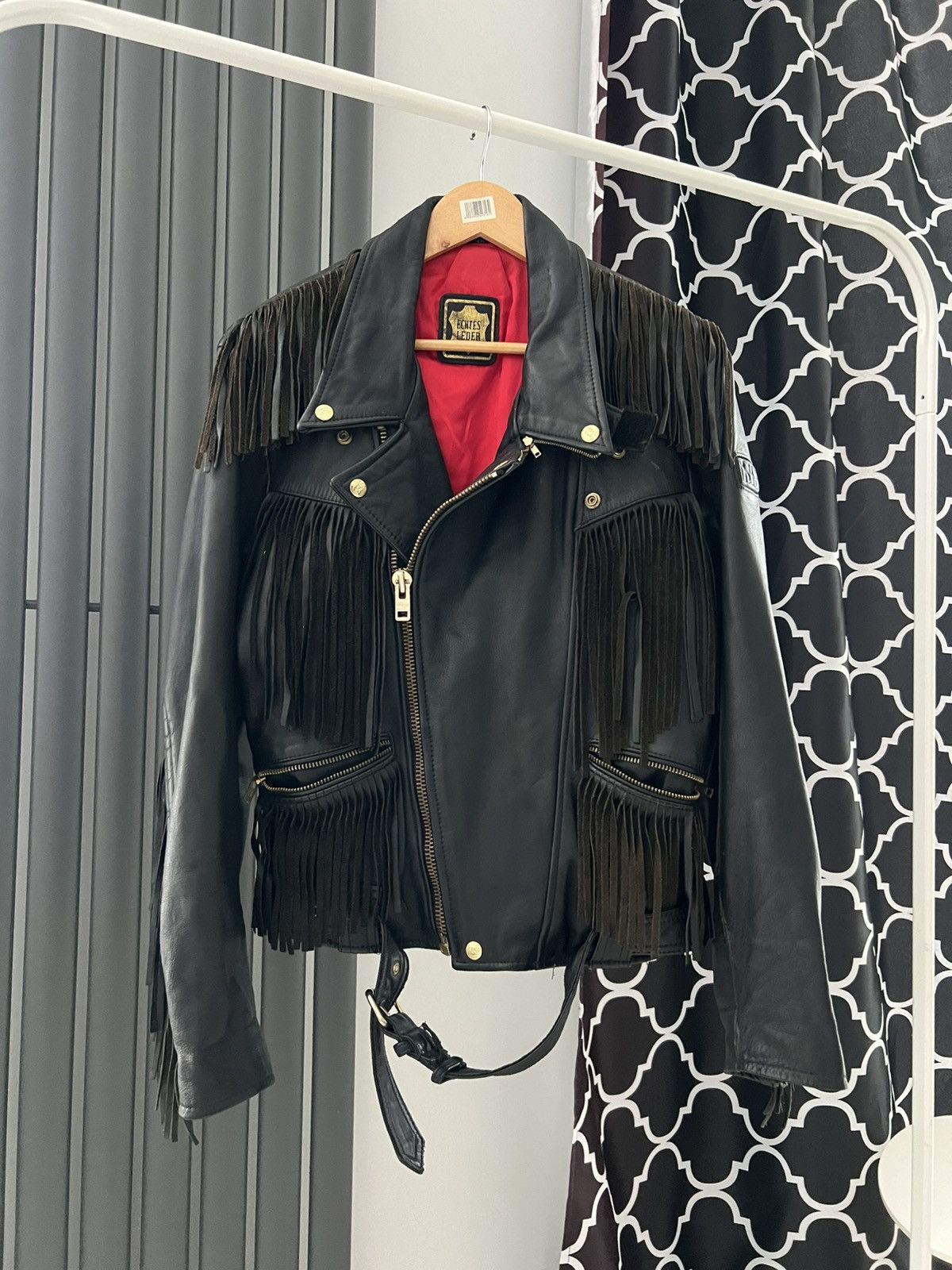 Vintage IXS Leather Fringe Motorcycle Jacket Black Vintage Biker M Size US M / EU 48-50 / 2 - 11 Thumbnail