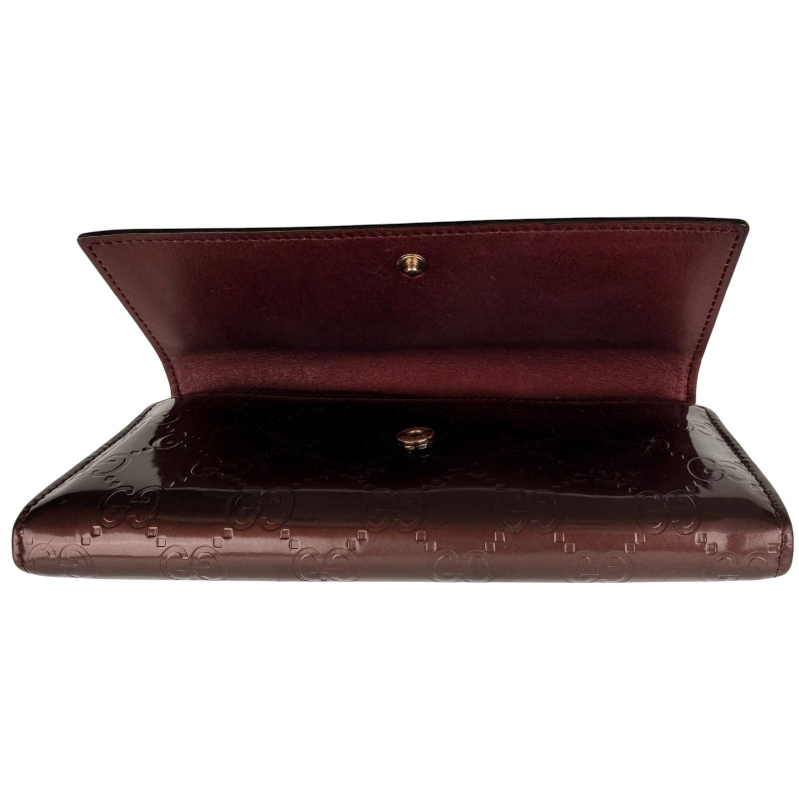 Gucci Gucci Guccissima Lovely Heart Continental Wallet Burgundy Size ONE SIZE - 13 Thumbnail