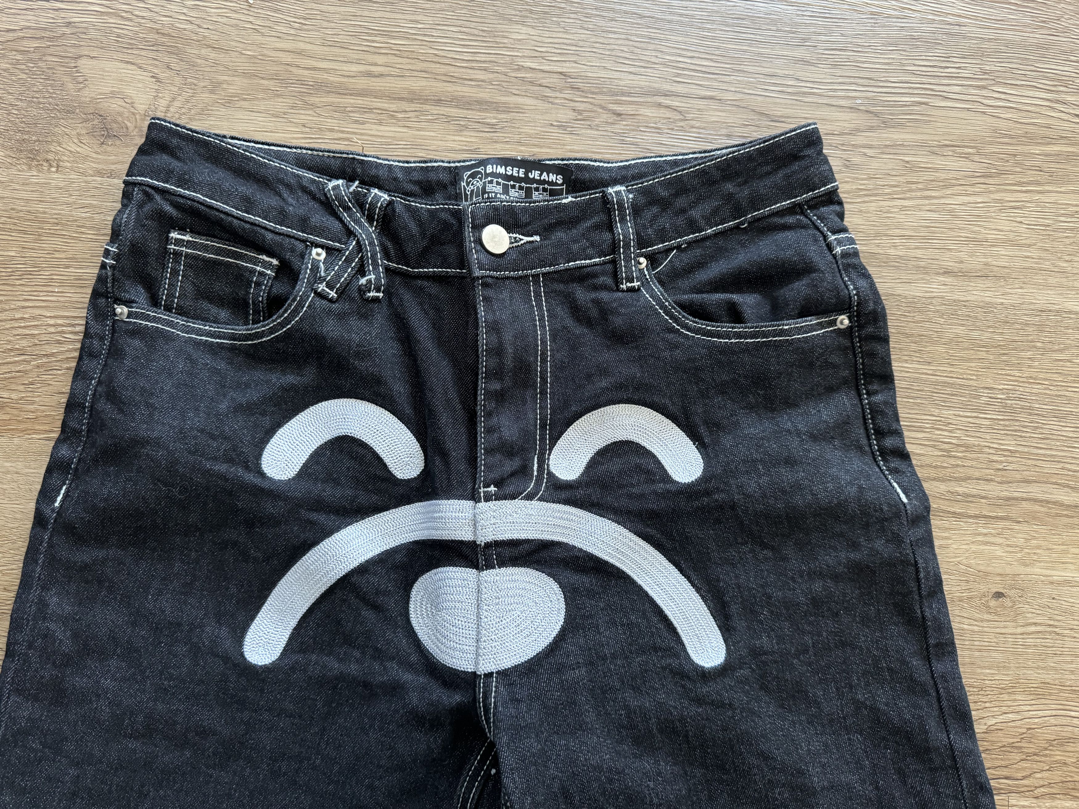 Jean BIMSEEN Bear Sad Face Jeans Size US 30 / EU 46 - 5 Thumbnail