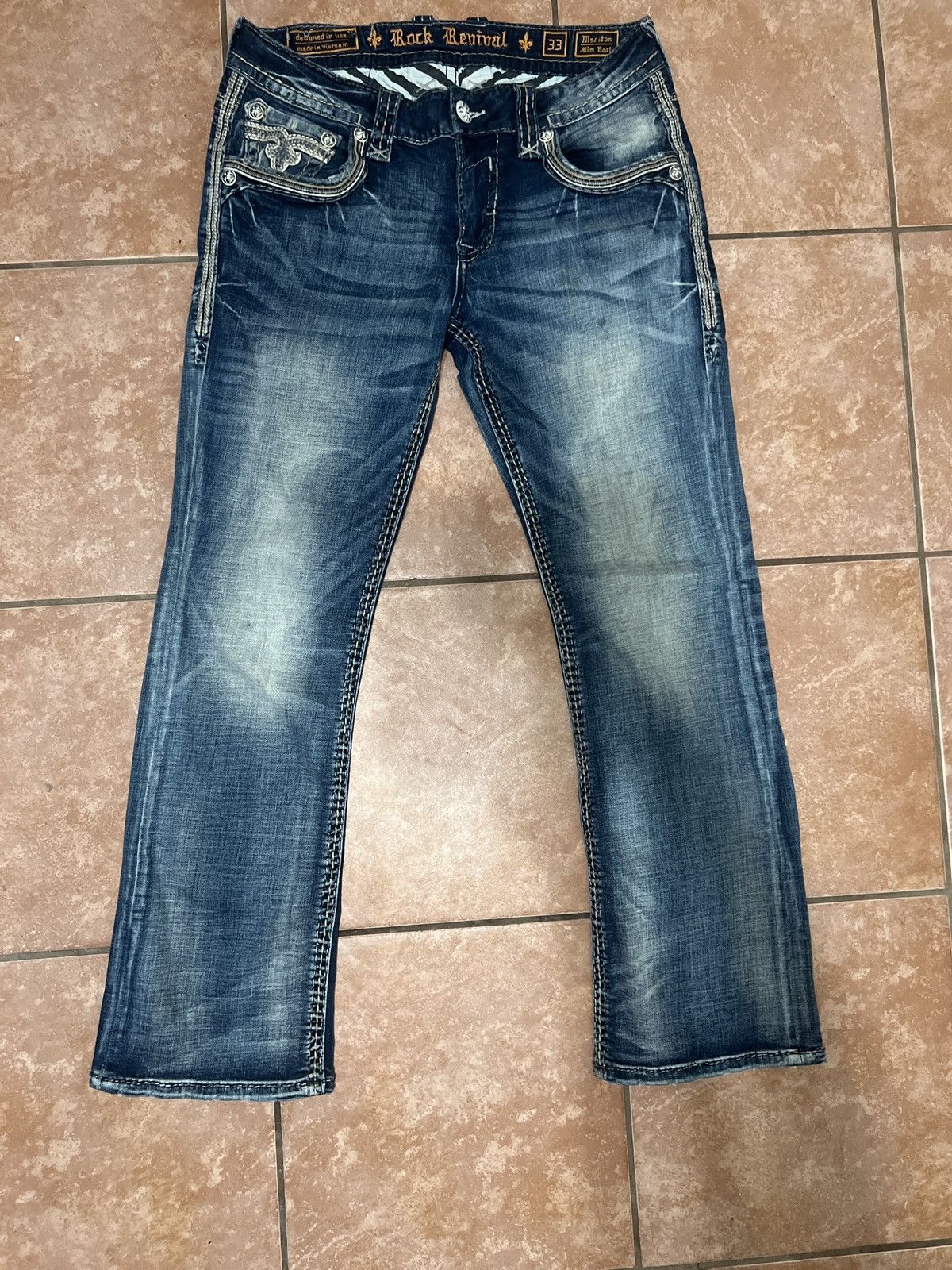 Rock Revival × Vintage ROCK REVIVAL MARSTON SLIM BOOT 33X30 GREAT CONDITION! Size US 33 - 1 Thumbnail