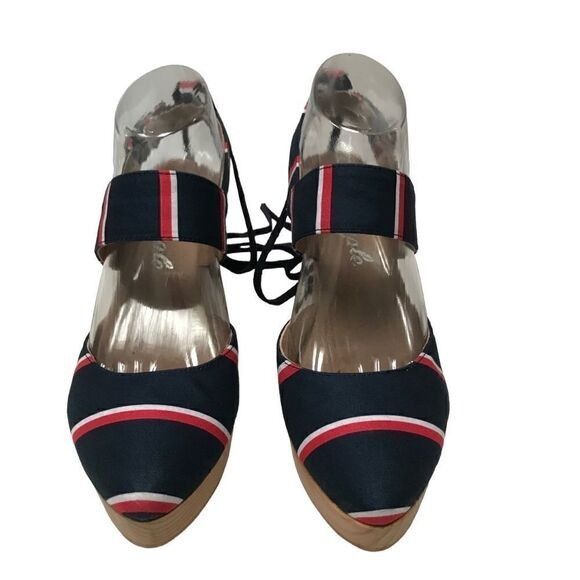 Free People Free People Monaco Boho navy striped wrap clog 39/9 Size US 9 / IT 39 - 5 Thumbnail
