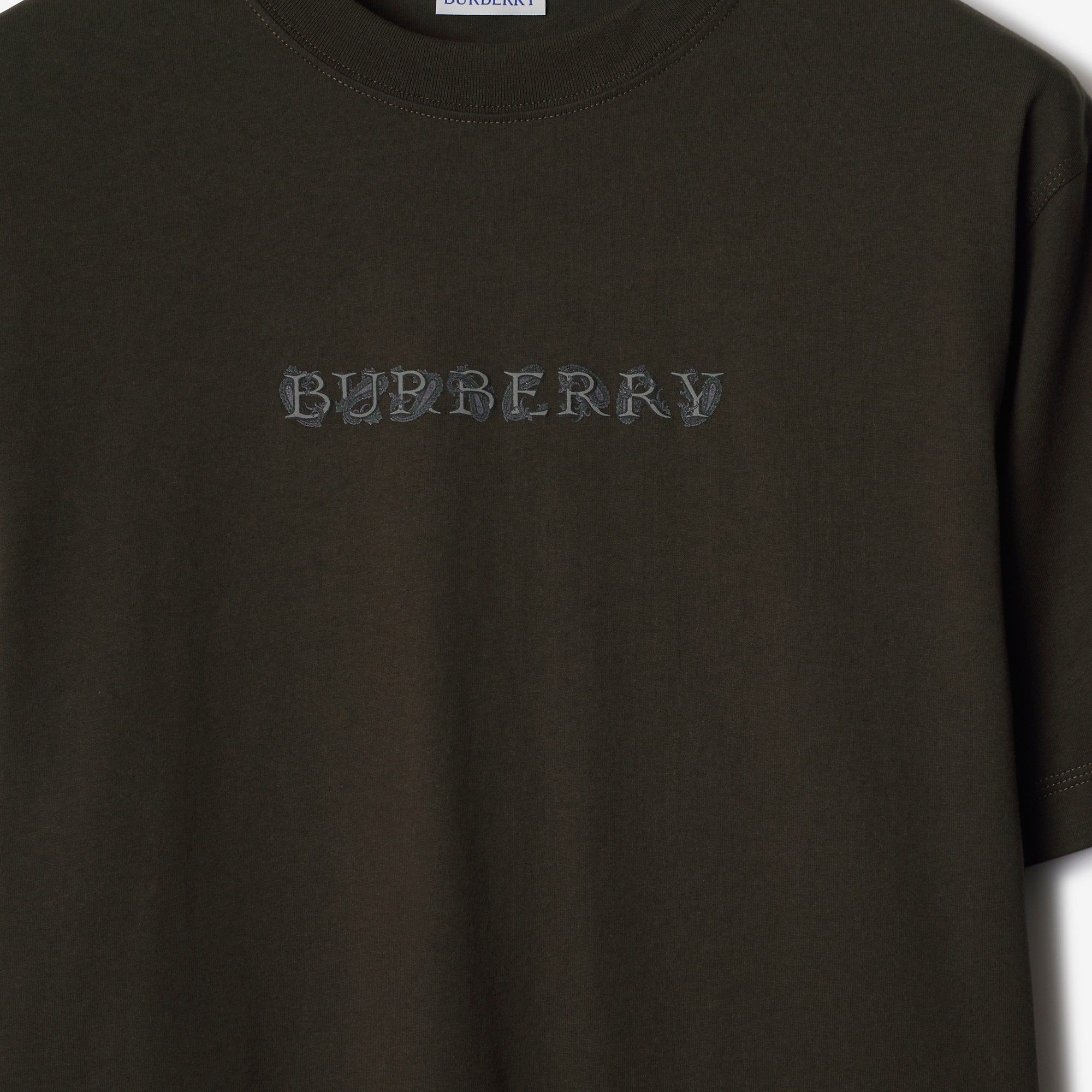 Burberry o1w1db10326 Paisley Logo Cotton T-Shirt in Shadow Size US S / EU 44-46 / 1 - 5 Thumbnail