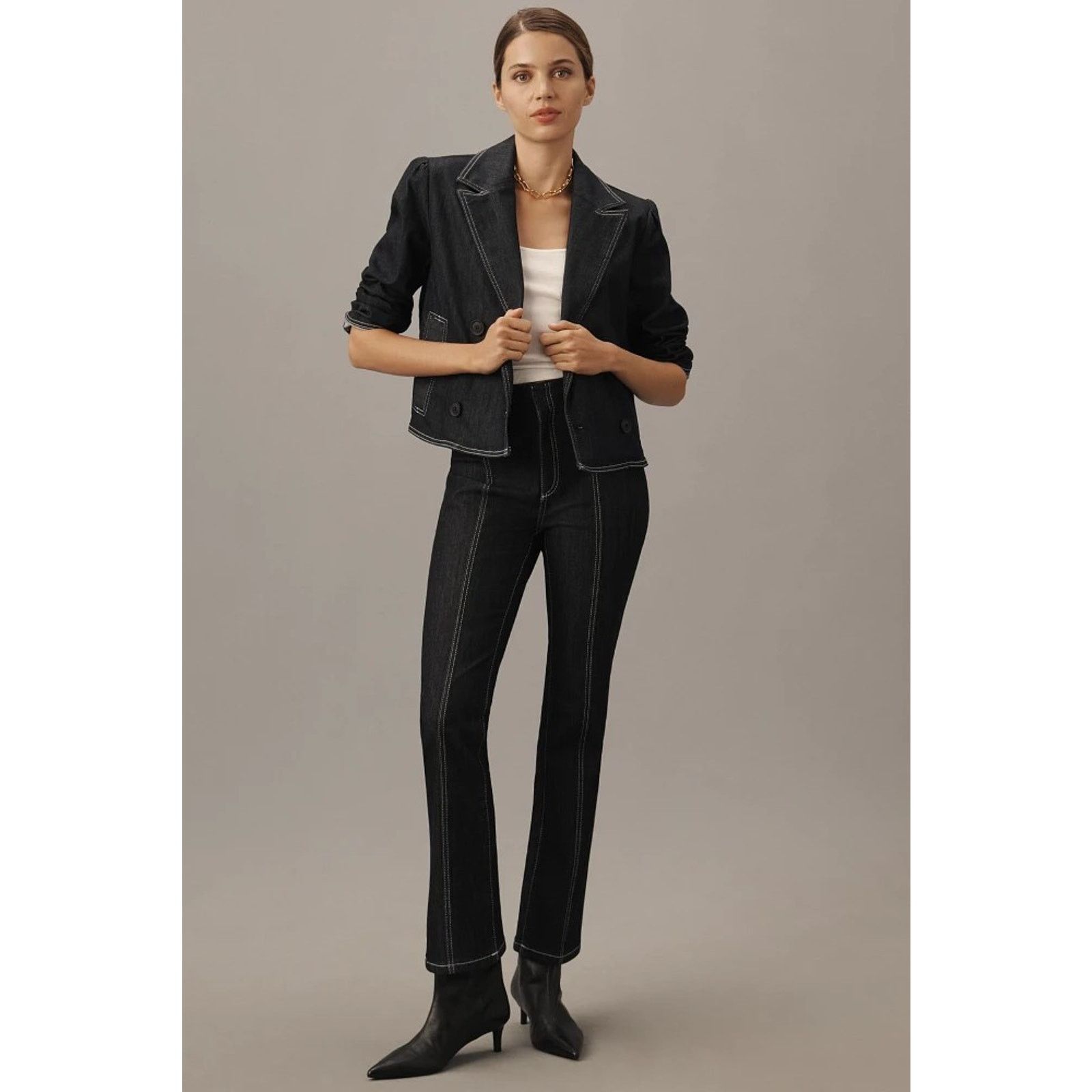 Anthropologie MAEVE Womens Anthropologie High Rise Straight Leg Jeans 31T Size 34" / US 12 / IT 48 - 1 Thumbnail