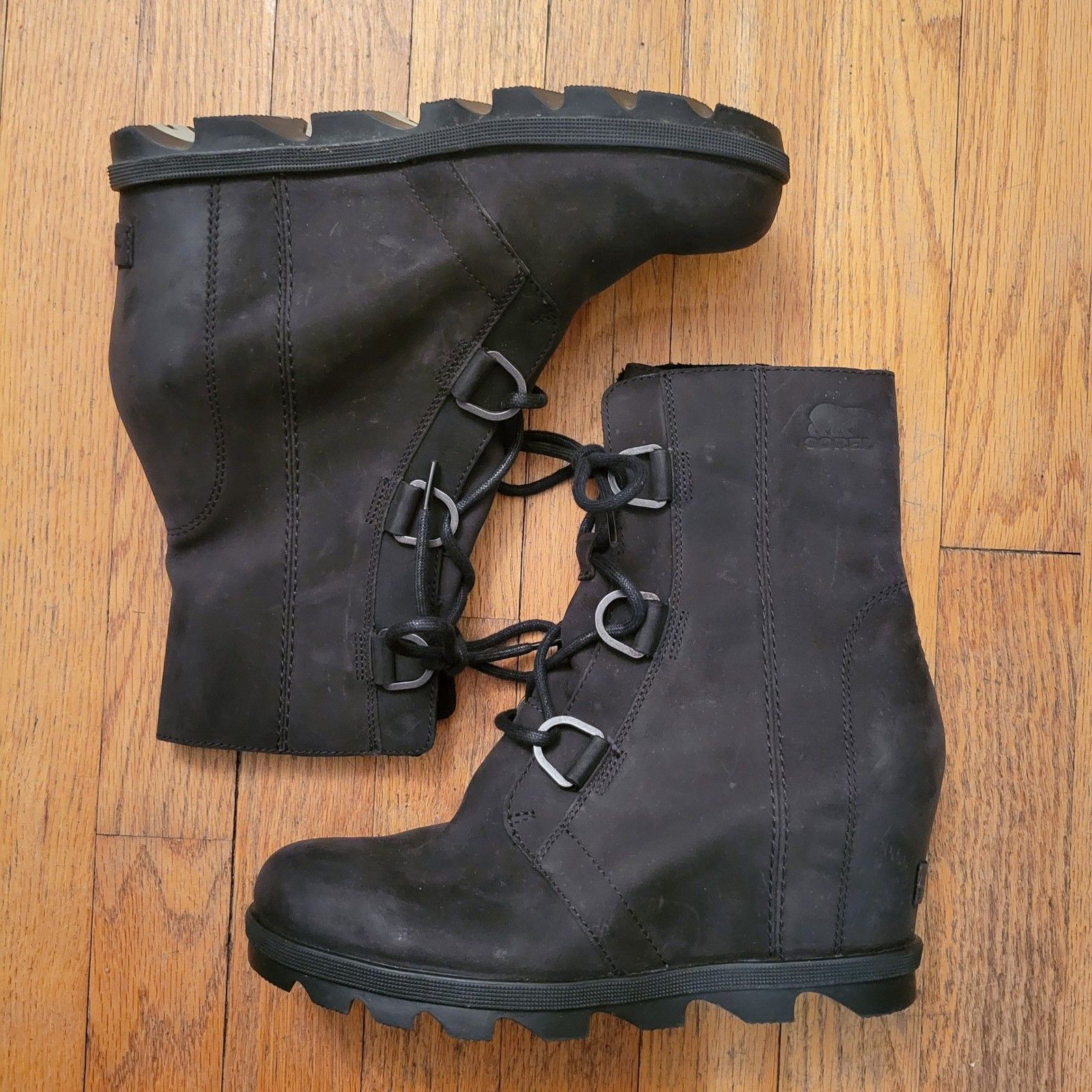 SOREL Sorel 9 Joan Arctic Wedge II Boots Black Leather Waterproof Size US 9 / IT 39 - 5 Thumbnail