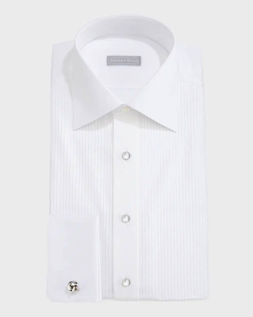Stefano Ricci Pleated-bib tuxedo shirt Size 48R - 1 Thumbnail