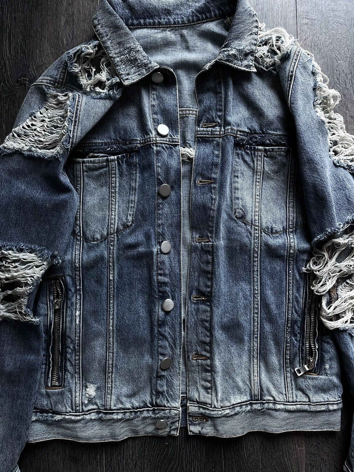 Balmain Balmain Destroyed Distressed Denim Jacket Size US M / EU 48-50 / 2 - 8 Thumbnail