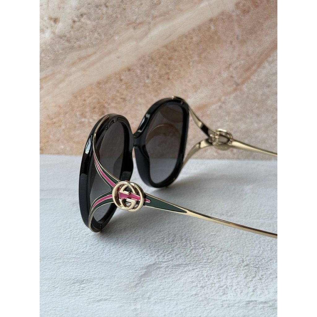 Gucci NEW Gucci GG0226SK Black Oval Oversized Sunglasses Size ONE SIZE - 5 Thumbnail