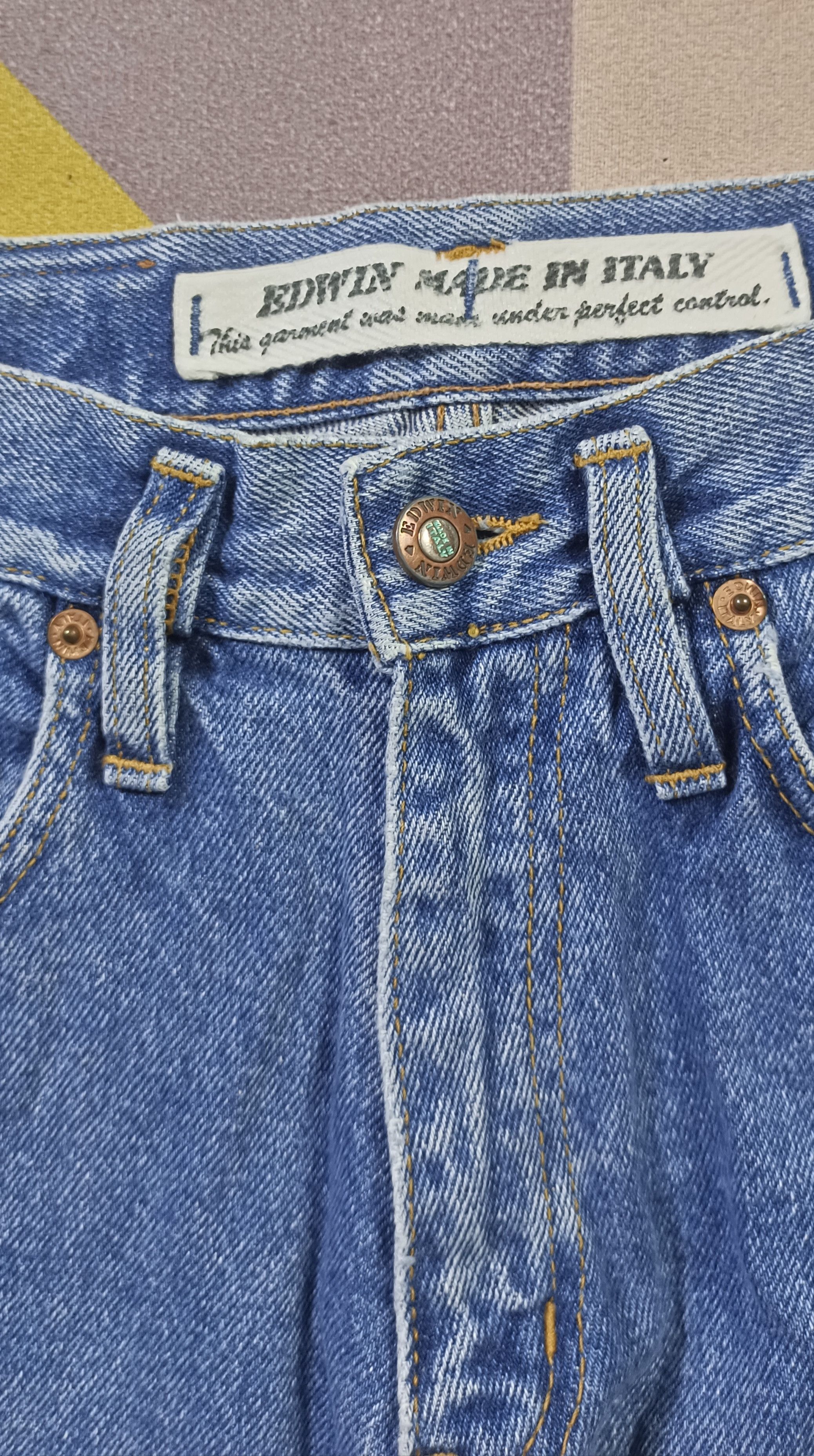 Edwin × Vintage Vintage💥 EDWIN made in Italy Distressed Jeans Size US 27 - 10 Thumbnail