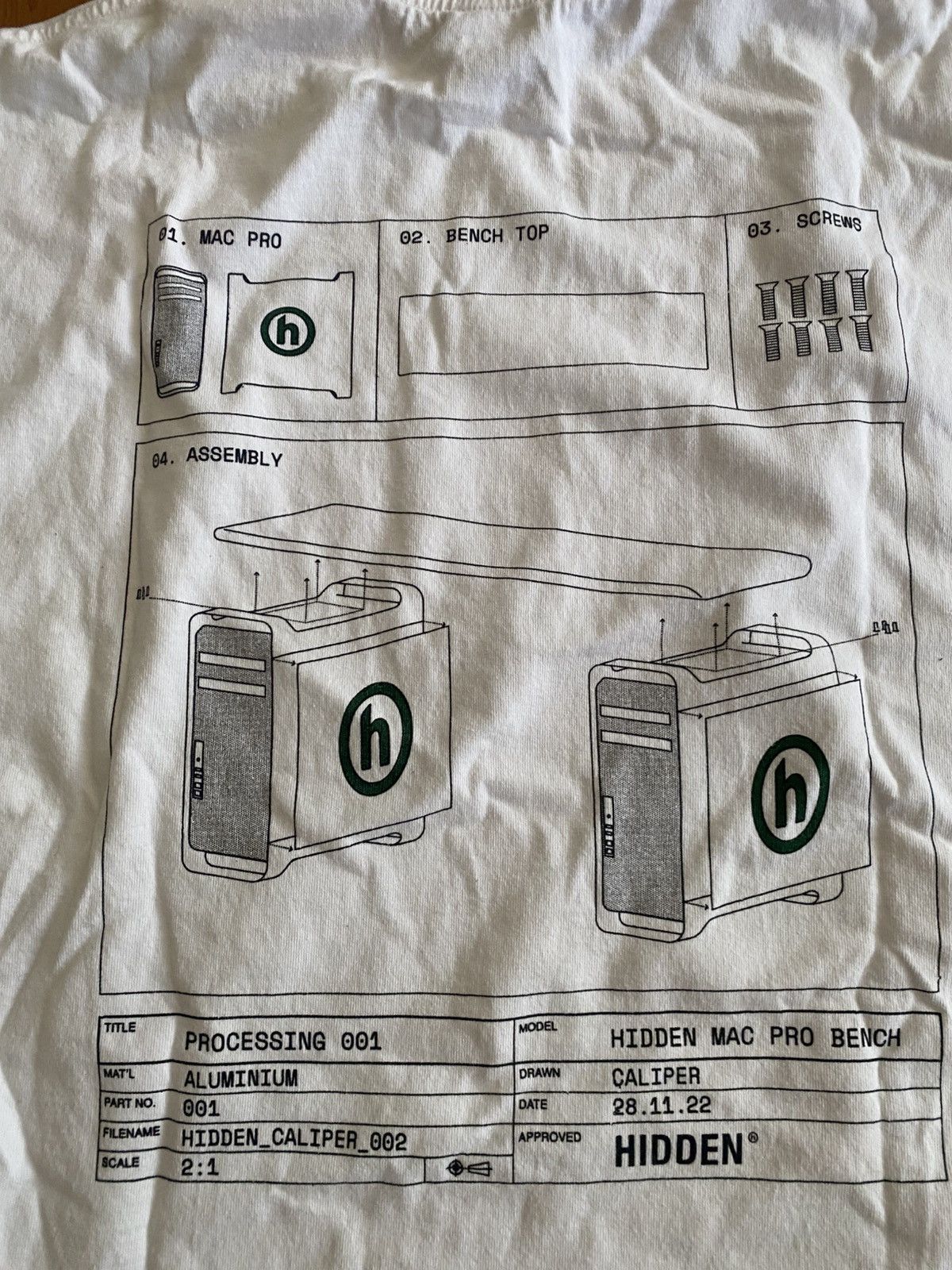 HIDDEN Hidden NY Hardware White Tee Size US XL / EU 56 / 4 - 6 Thumbnail
