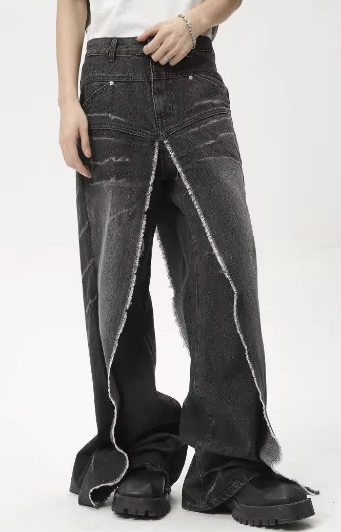 Denime × Japanese Brand × Vintage Trend Fake Two-Piece Jean Size US 30 / EU 46 - 1 Thumbnail