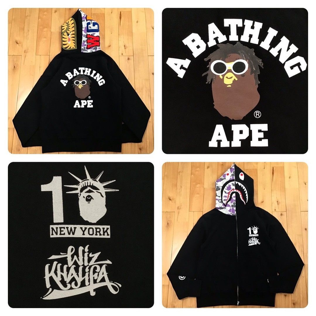 Bape Wiz Khalifa × BAPE camo Shark Full Zip Hoodie a bathing ape Size US M / EU 48-50 / 2 - 1 Thumbnail