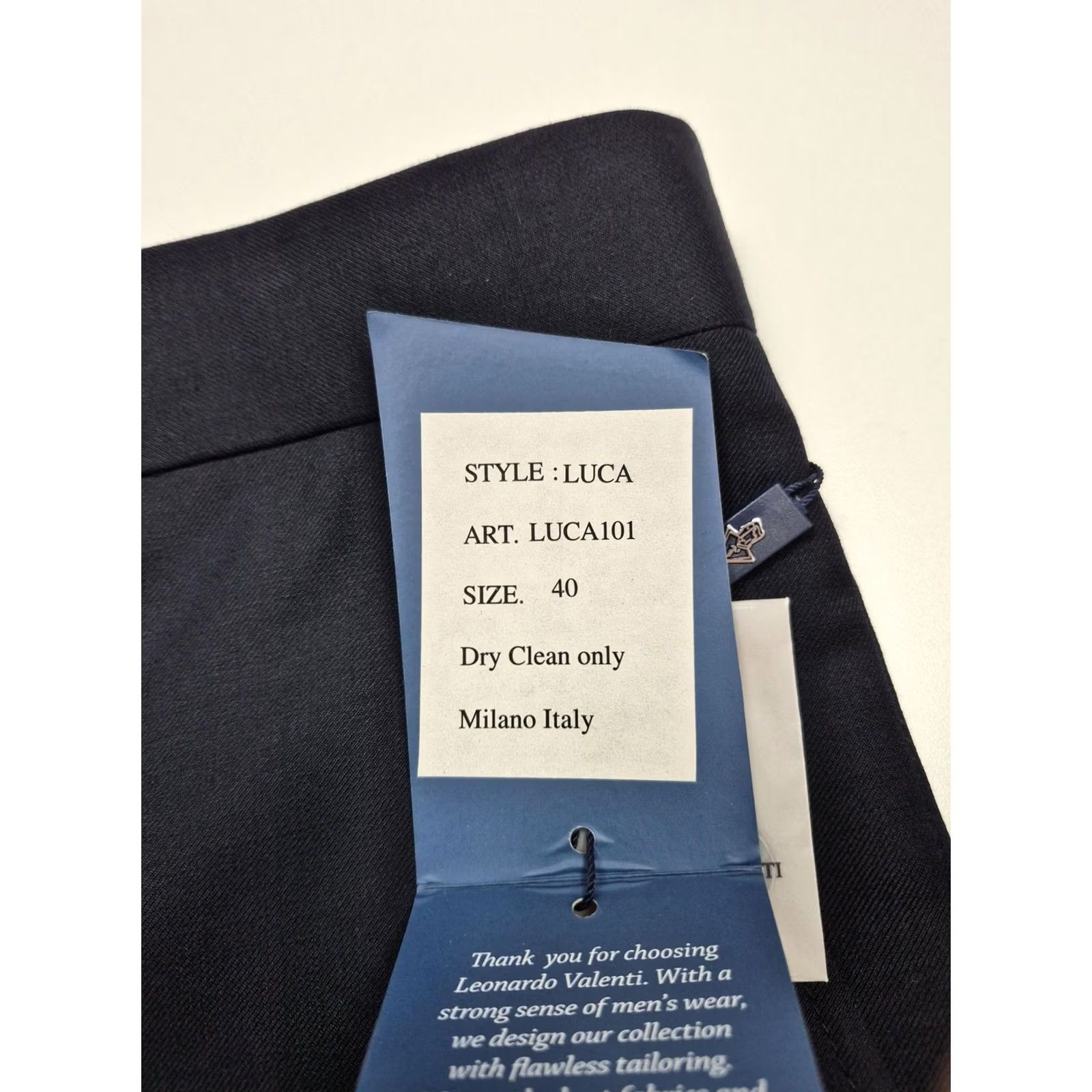 Valentino Leonardo Valenti Suit Pants Mens 40x34 Blue Wool Flat Front Unhemmed NWT 2 Piece Formal Wool Dress Pants Mens Blue 40W/40 Size 40R - 4 Thumbnail