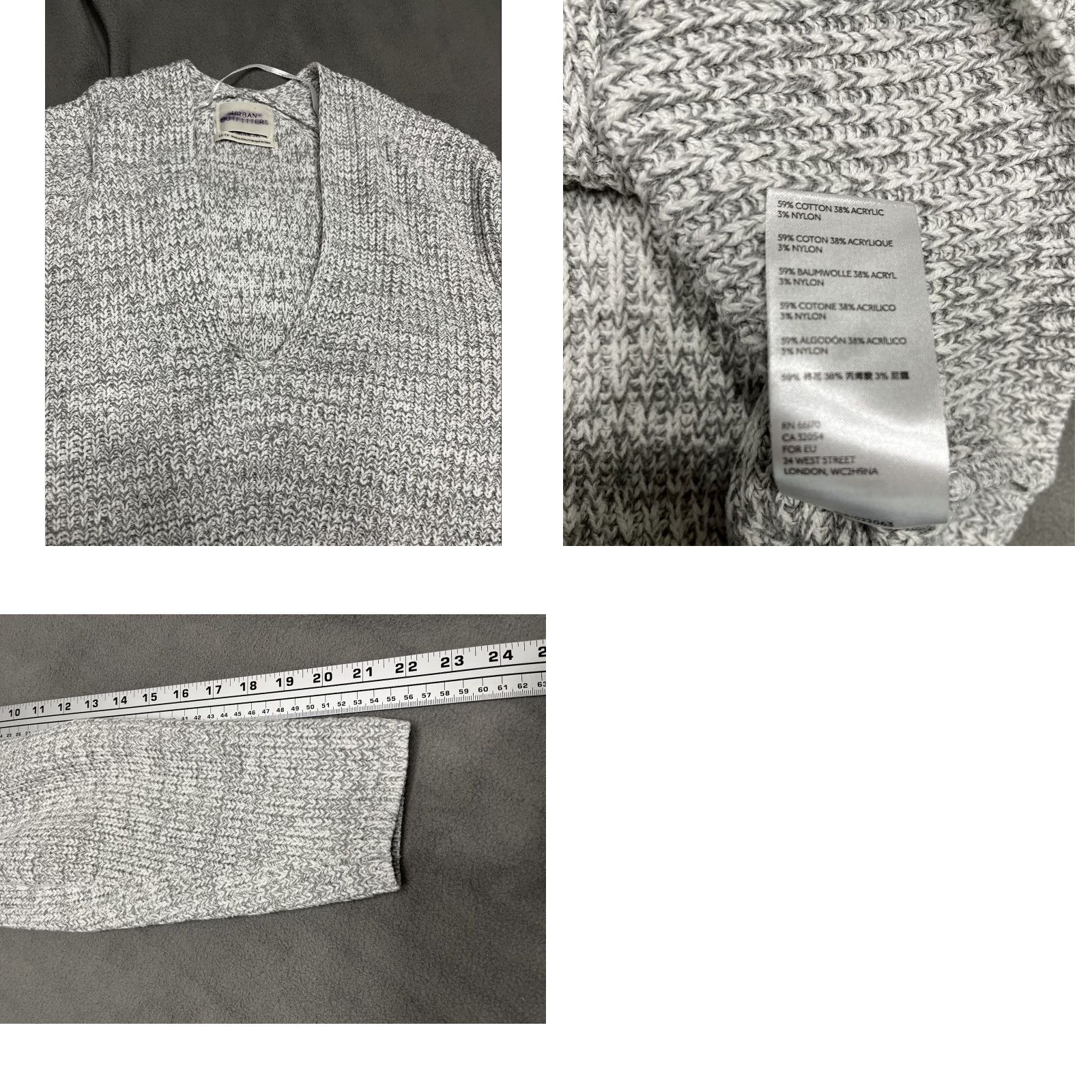 Urban Outfitters Urban Outfitters Sweater Oversized V-Neck Pullover XS Womens Gray Pullover Casual Bohemian Size XS / US 0-2 / IT 36-38 - 8 Thumbnail