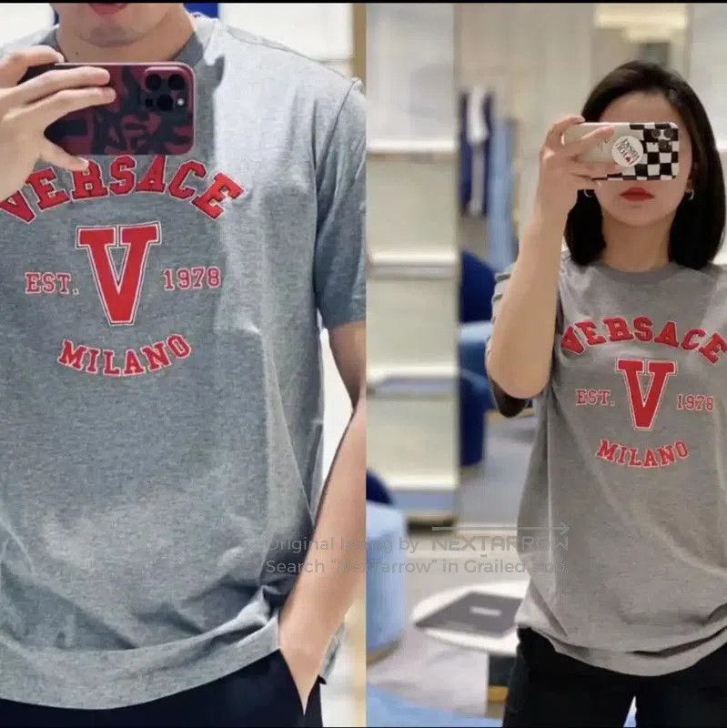 Versace Versace Grey Cotton Short Sleeve T-Shirt . Size US M / EU 48-50 / 2 - 7 Thumbnail