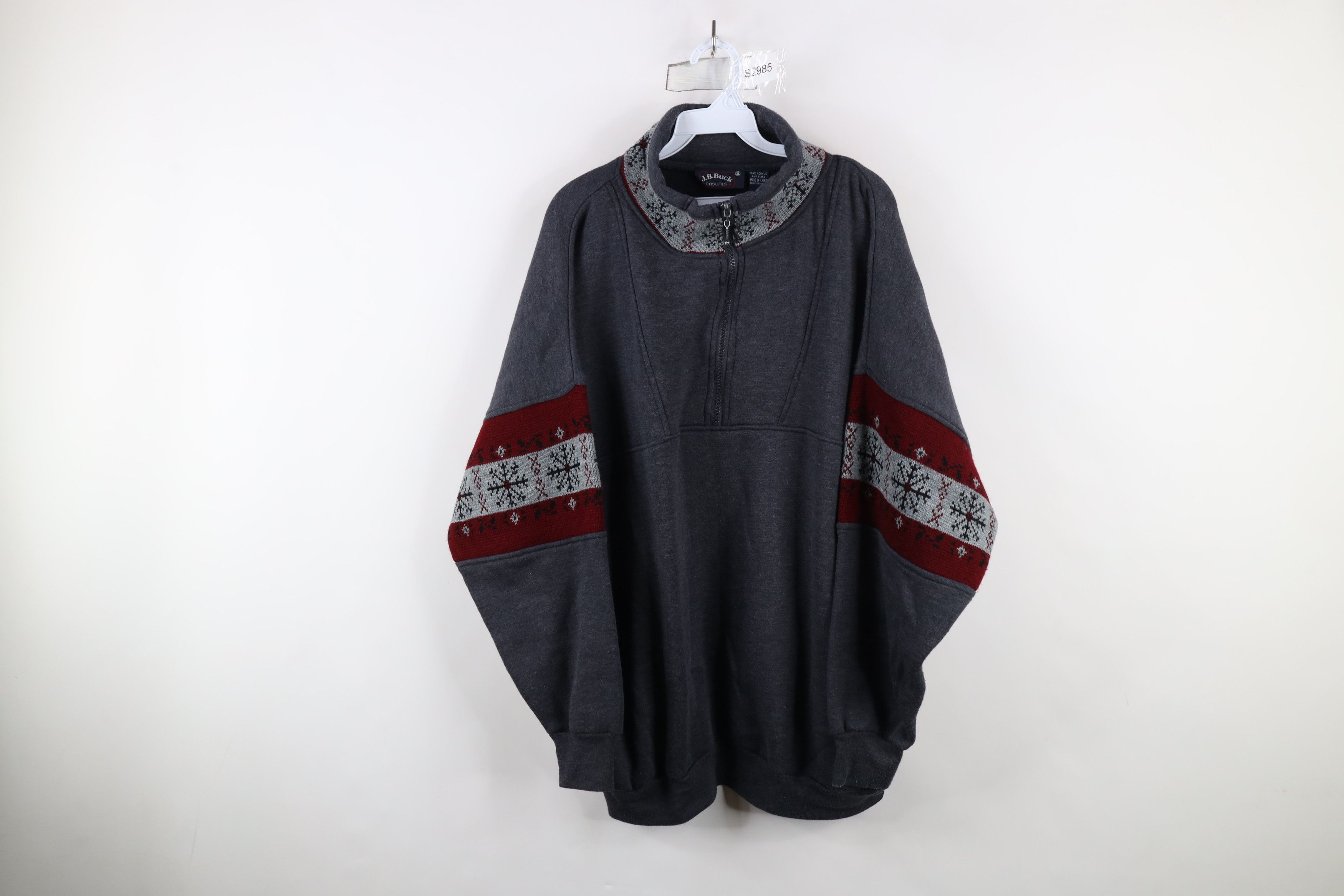 Vintage Vintage 90s Streetwear Snowflake Pullover Sweatshirt Gray Size US XL / EU 56 / 4 - 1 Thumbnail