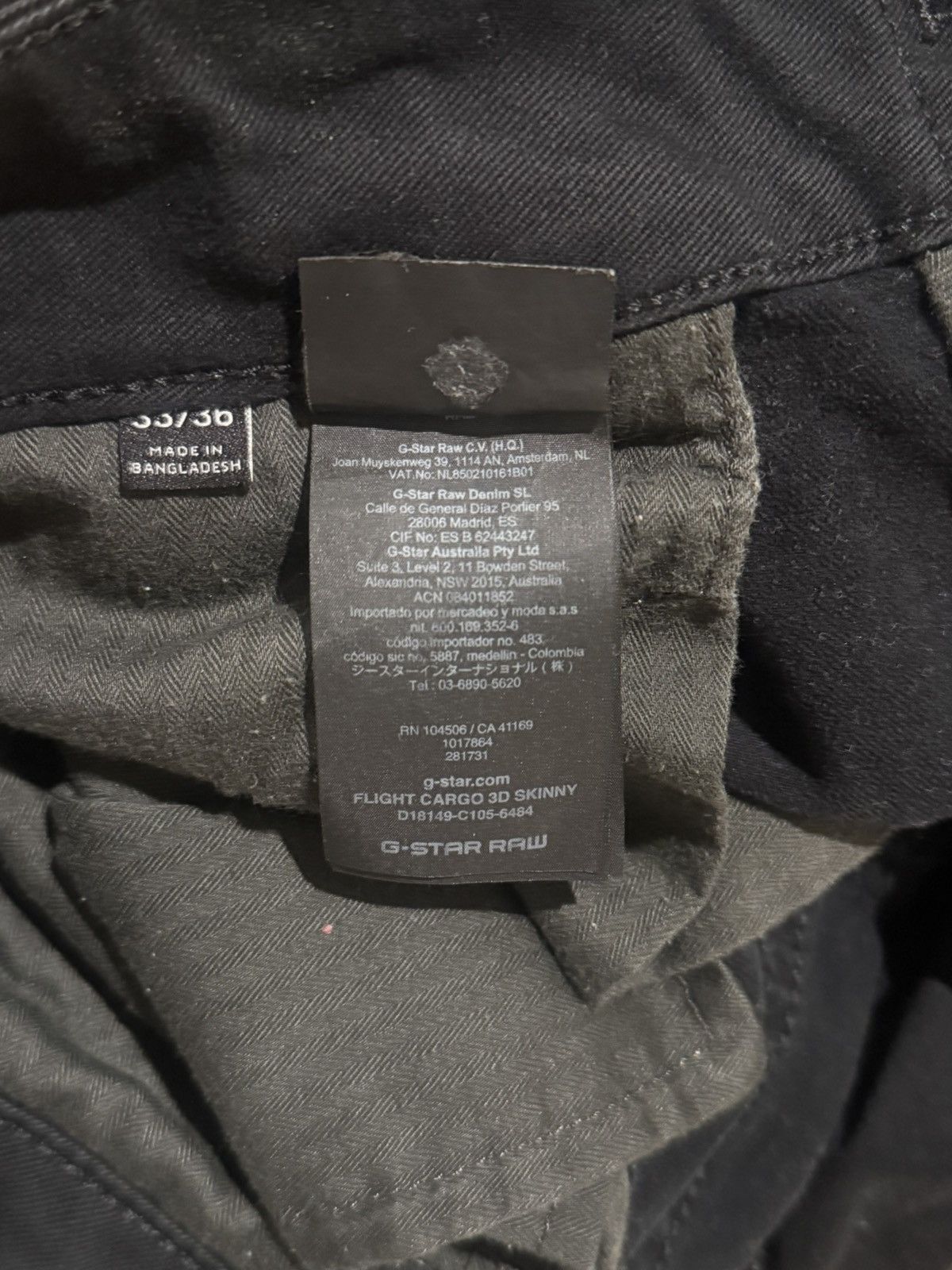 G-Star Gstar Flight Cargo 3D Skinny Size US 34 / EU 50 - 3 Thumbnail