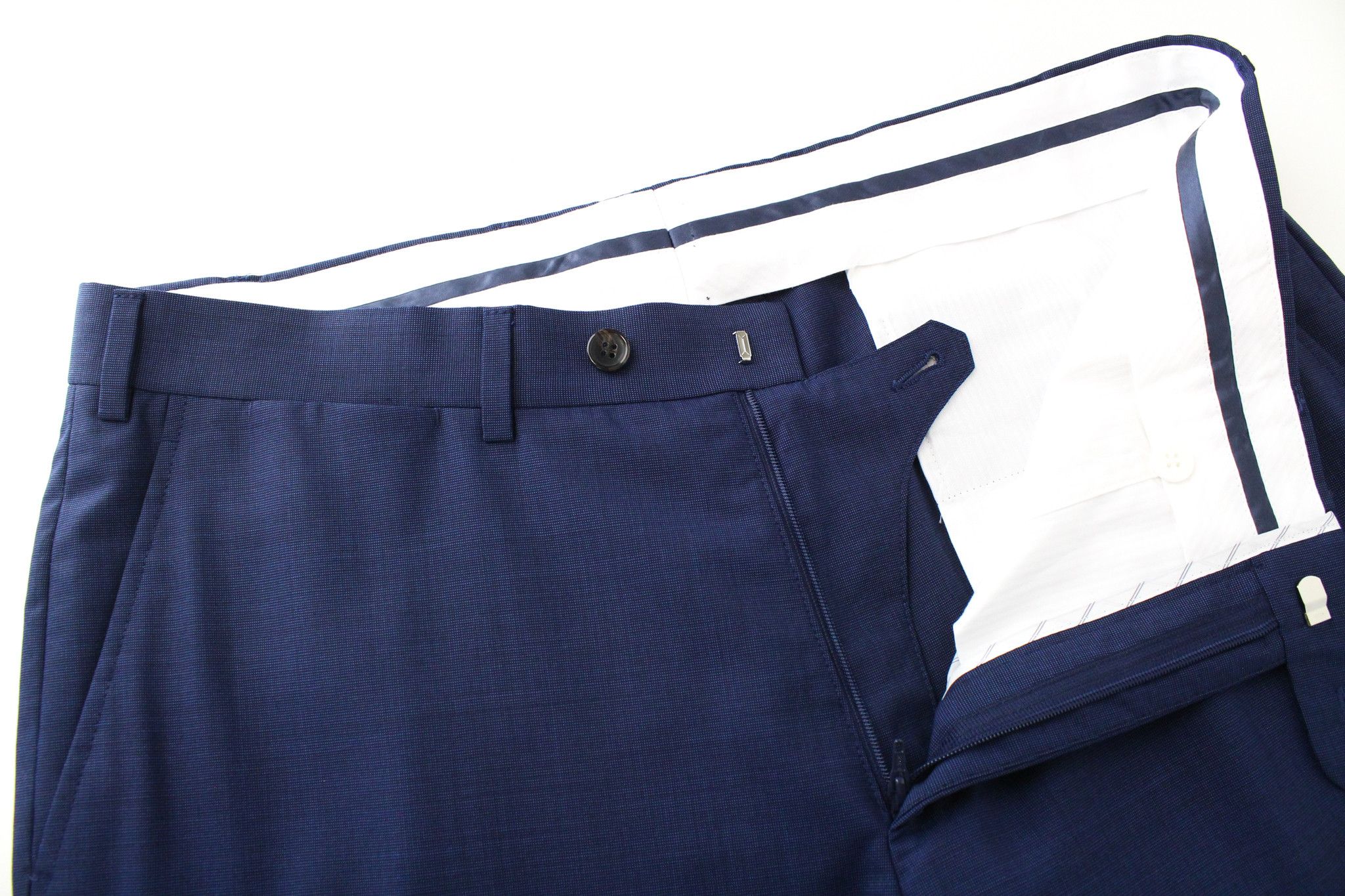 Suitsupply BRESCIA UK34R Blue Wool Pleated Trousers 66864 Size US 34 / EU 50 - 4 Thumbnail