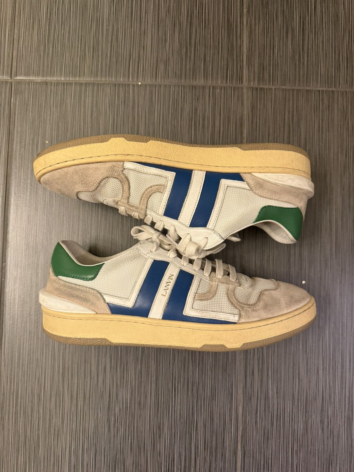 Lanvin Tennis Low Sneaker Green Blue Size 11 / 44