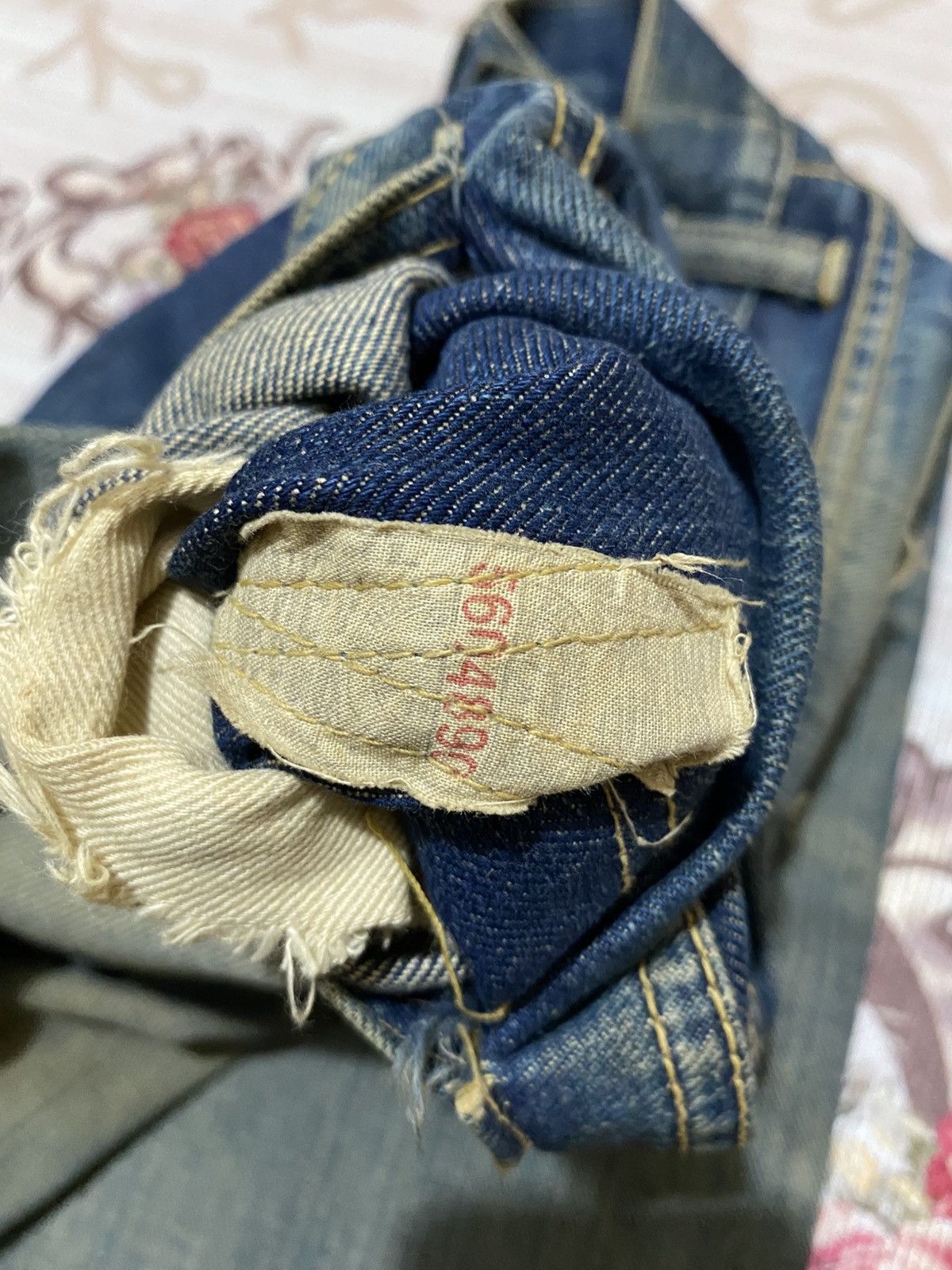 Lee 40s Repro Lee Cowboy Distressed Selvedge Denim Size US 29 - 17 Thumbnail