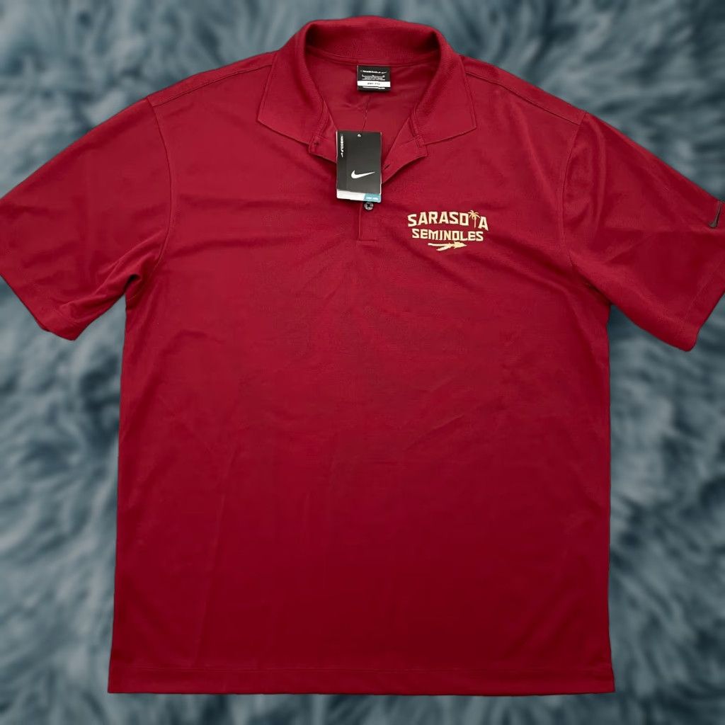 Nike Nike Golf Shirt Adult Large Red Polo Dri Fit Seminoles Sarasota Florida Mens NEW Size US L / EU 52-54 / 3 - 1 Thumbnail