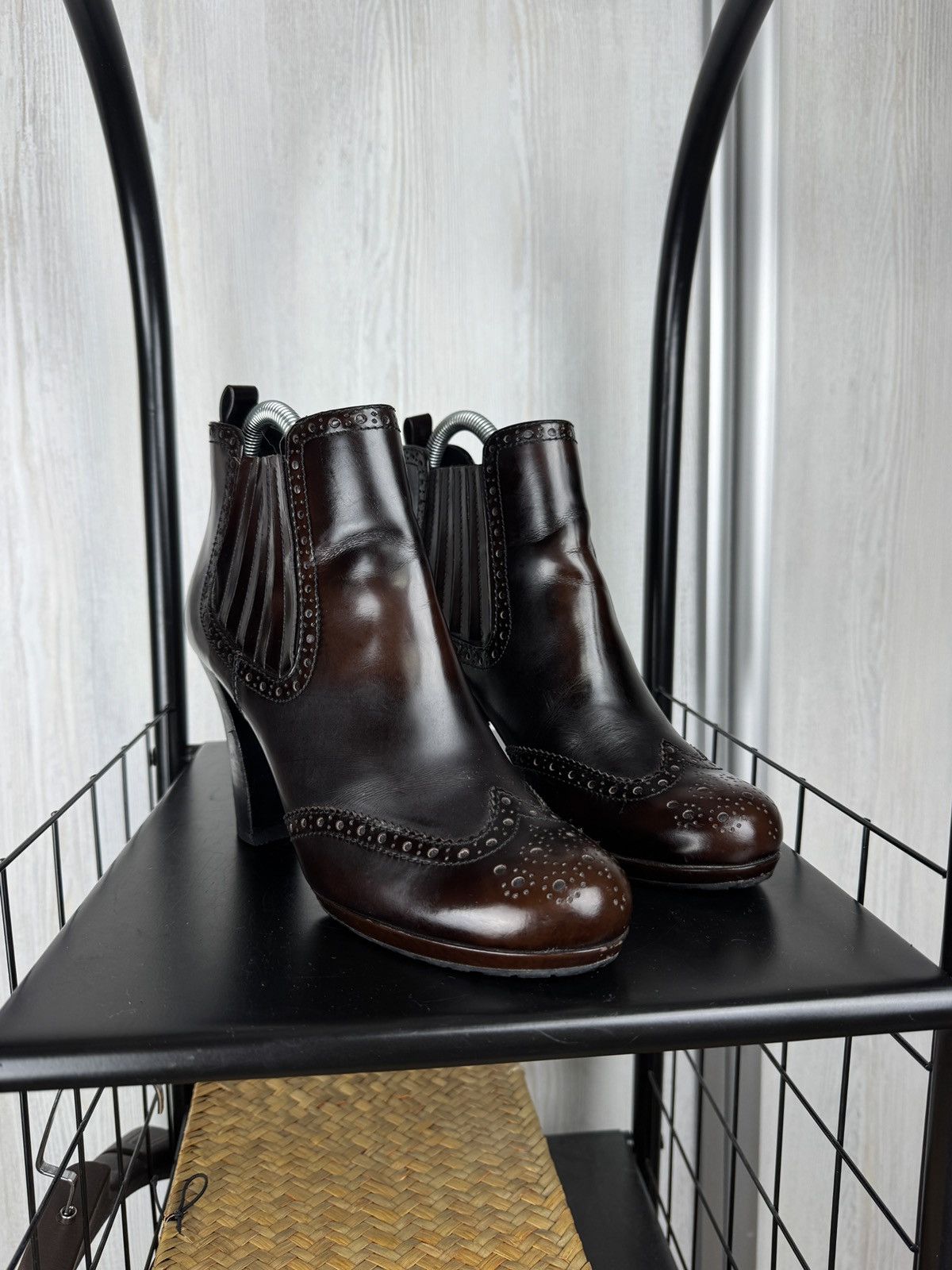 Prada Prada Burgundy Leather Ankle Boots Size 38.5 Size US 8.5 / IT 38.5 - 4 Thumbnail