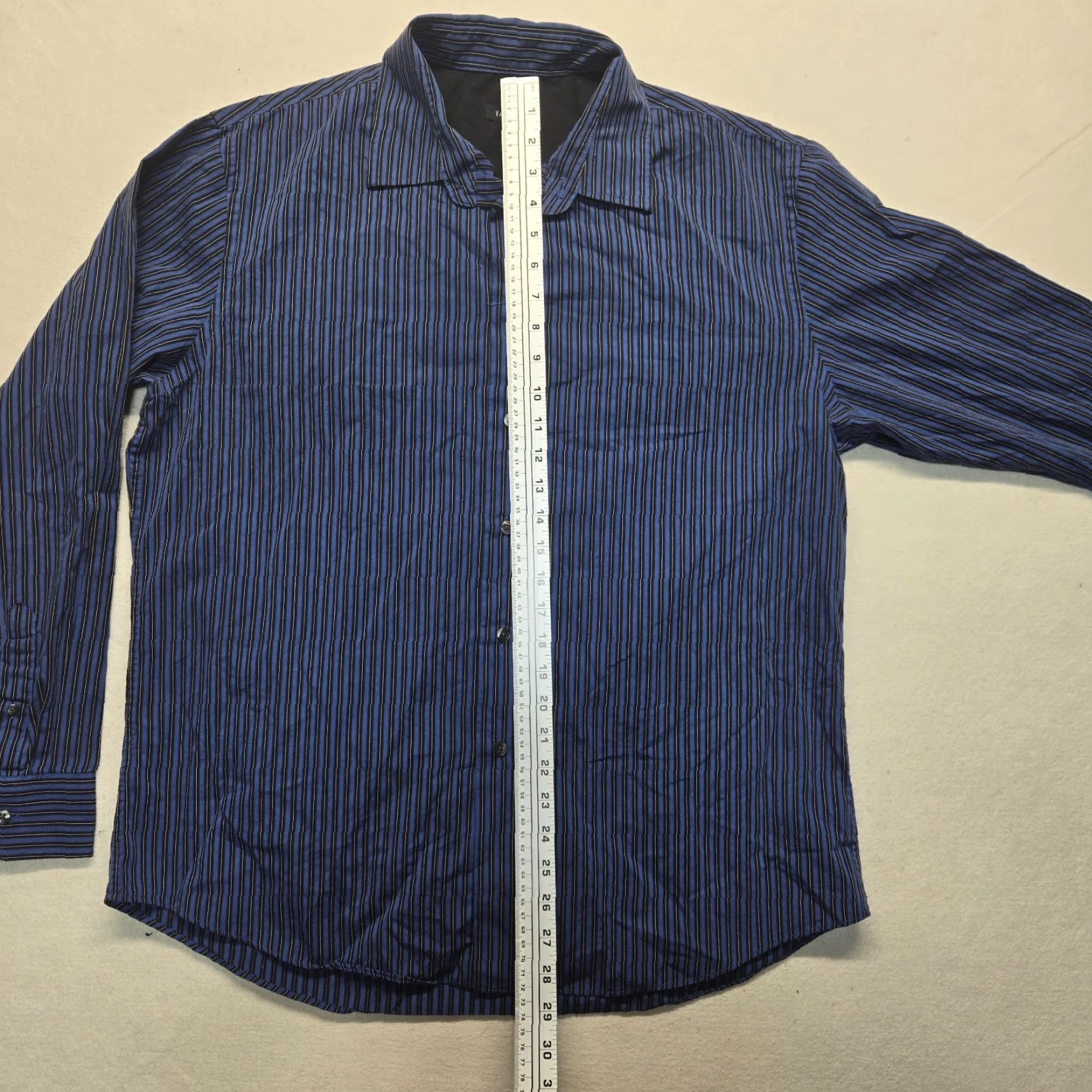 Van Heusen VAN HEUSEN Men’s Dress Shirt Blue Striped Long Sleeve Button-Up 16.5 Size Casual Office Wear Size US L / EU 52-54 / 3 - 6 Thumbnail