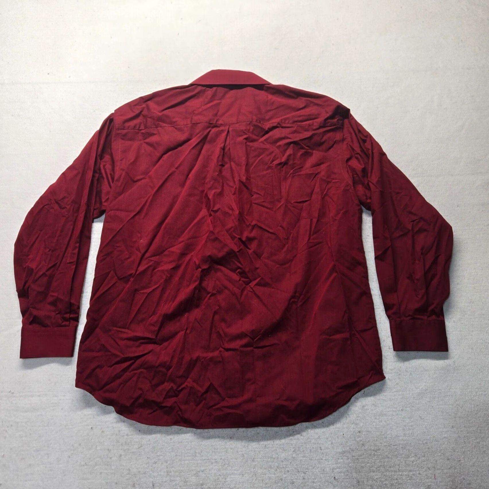 Vintage Crazy Horse Shirt Adult 17 Red Button-Up Long Sleeve Collared Cotton Blend Regular Mens Size 46R - 7 Thumbnail