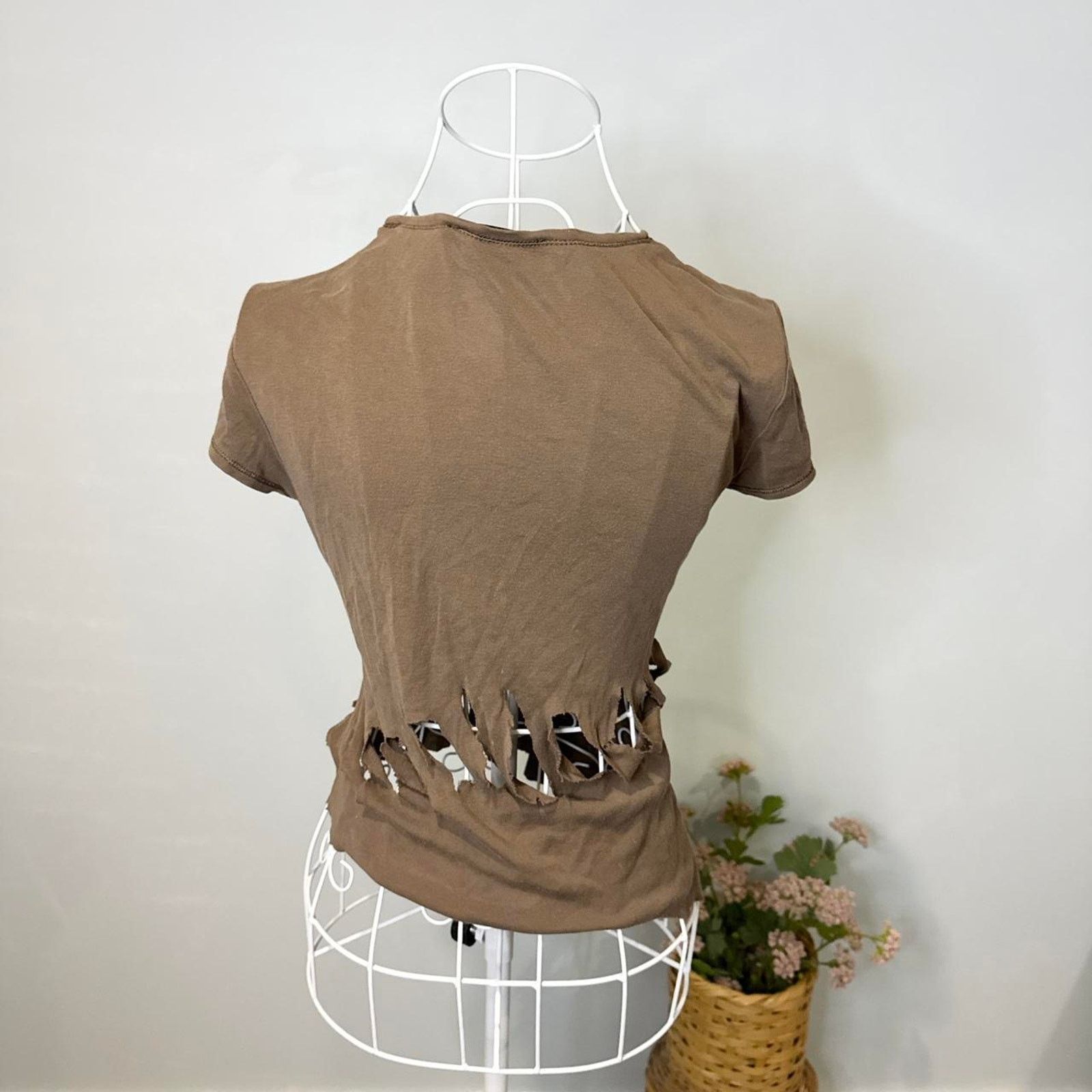 Express 90s express vintage y2k distressed grunge brown baby tee Size M / US 6-8 / IT 42-44 - 5 Thumbnail