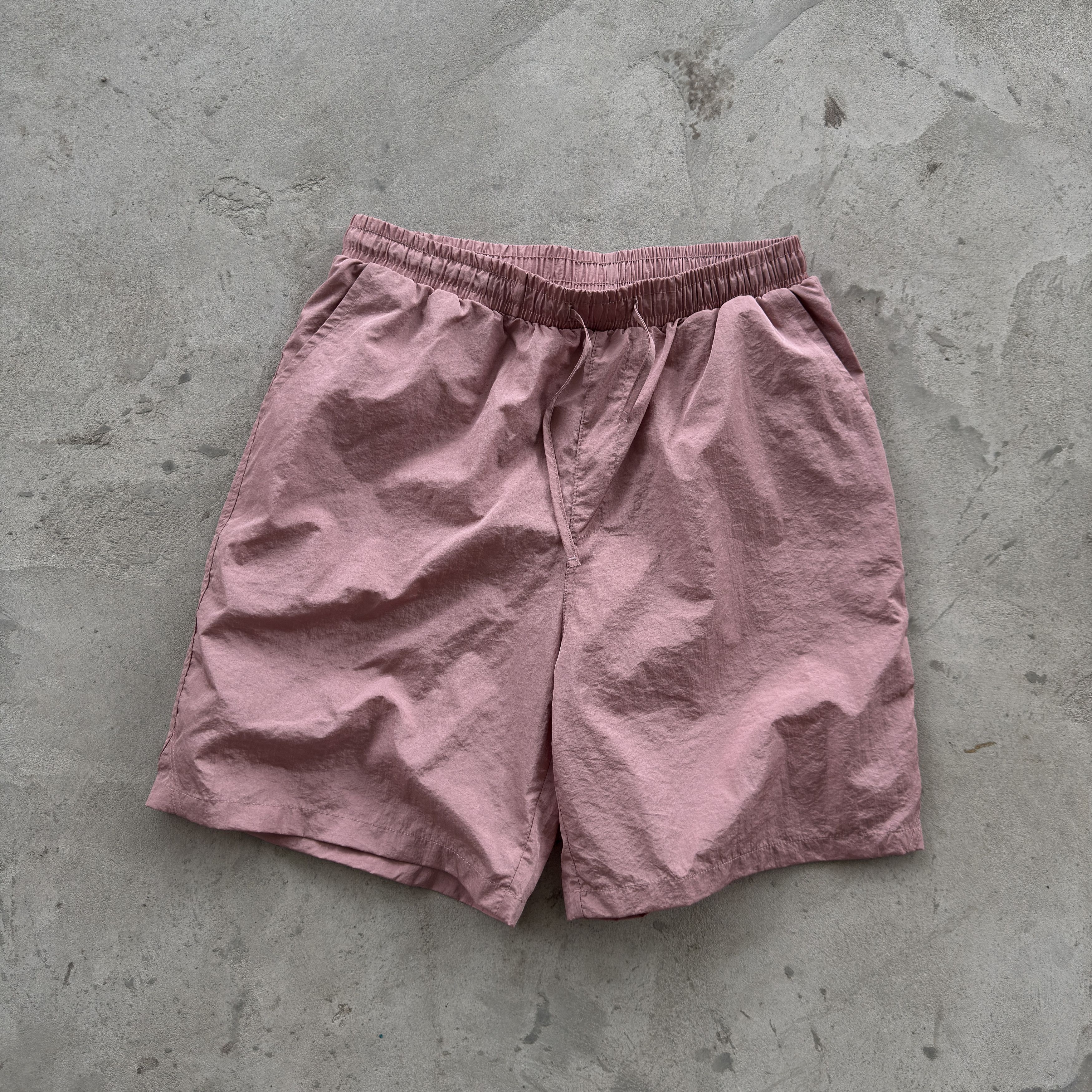 Vintage Unbranded Pink Nylon Drawstring Shorts Men Casual Running Size US 34 / EU 50 - 1 Thumbnail
