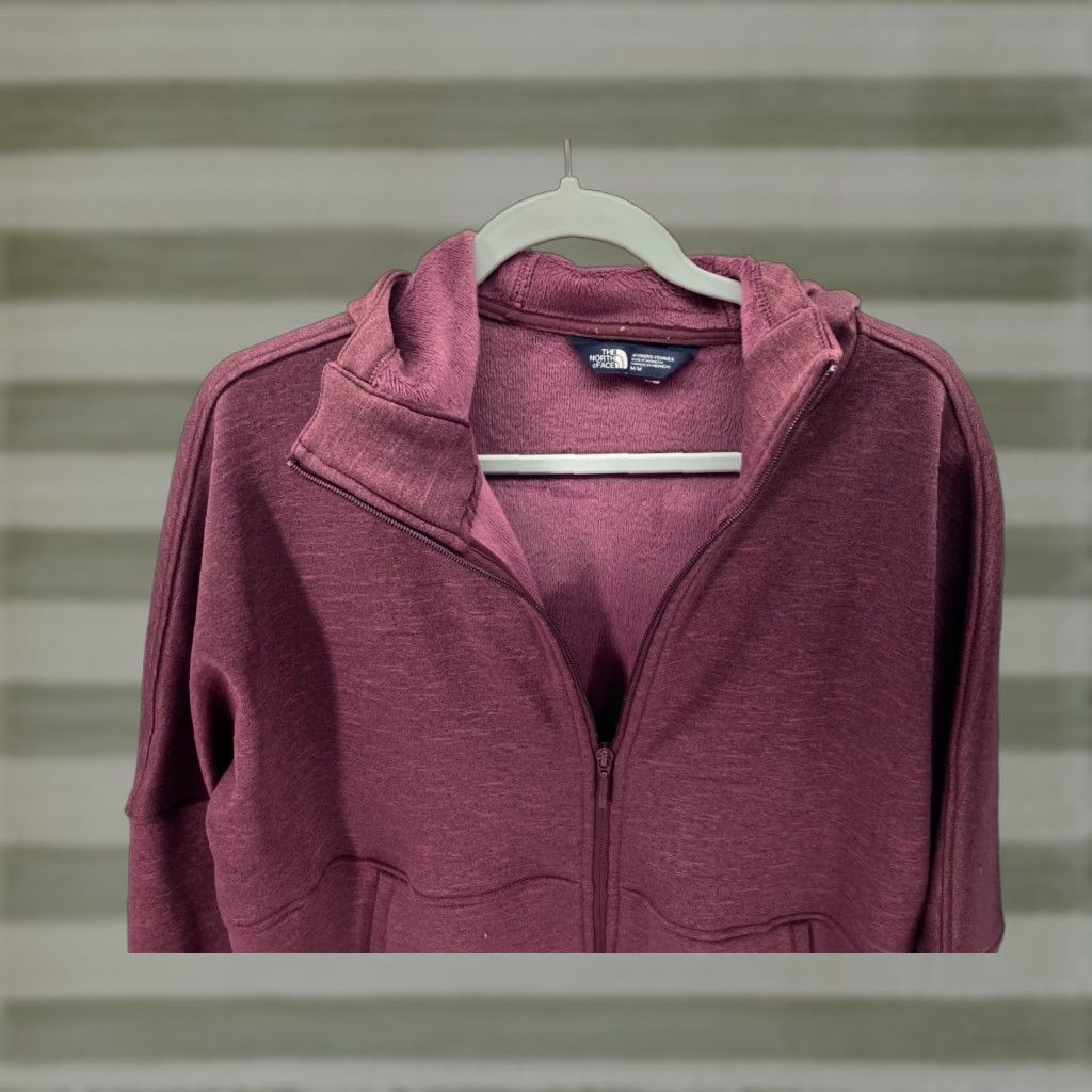 The North Face The North Face Hooded Sweatshirt Jacket Womens M Maroon Full Zip Cozy Slacker Size M / US 6-8 / IT 42-44 - 1 Thumbnail