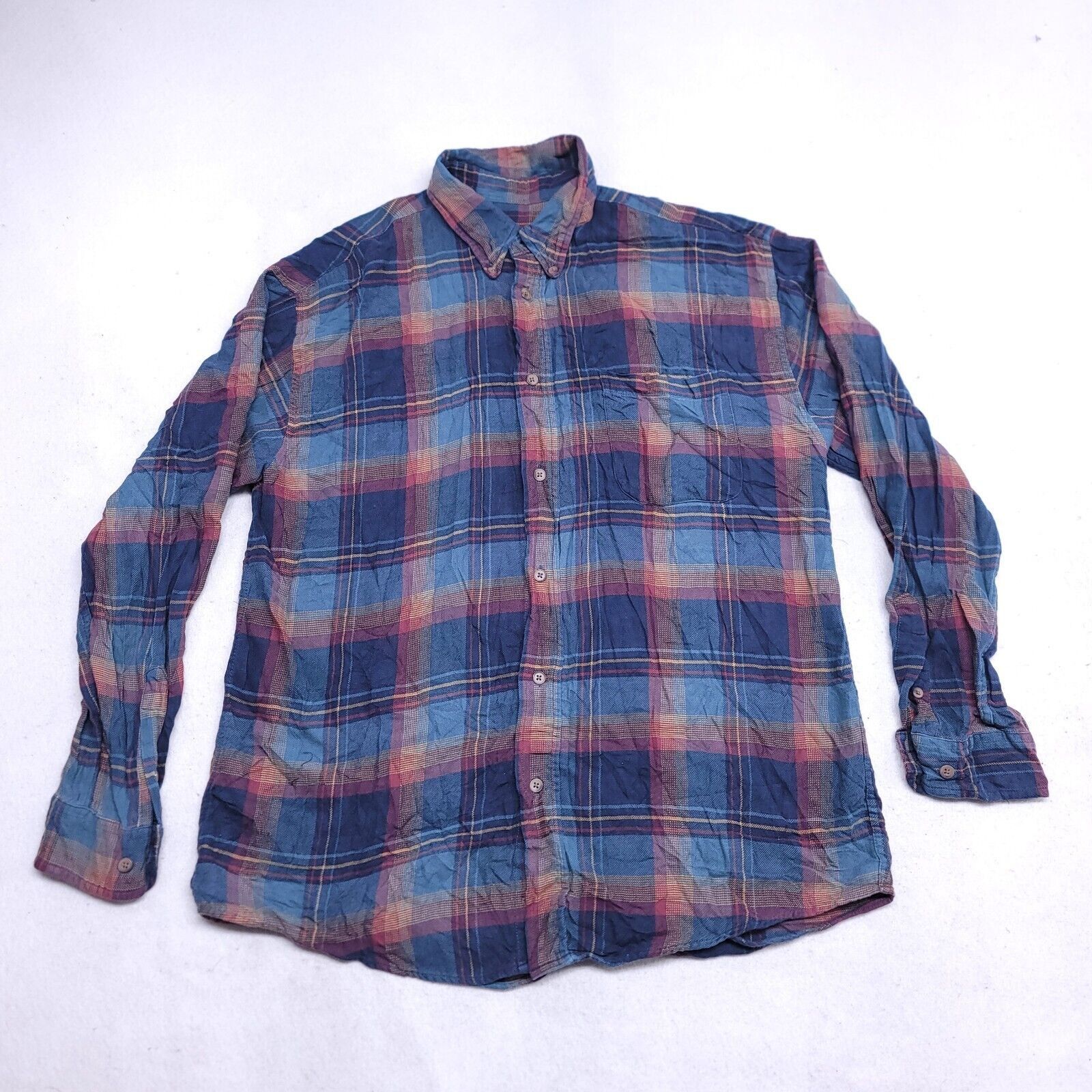 Consensus Sportswear Consensus Madras Flannel Casual Shirt Men Size Medium M Blue Size US M / EU 48-50 / 2 - 2 Thumbnail