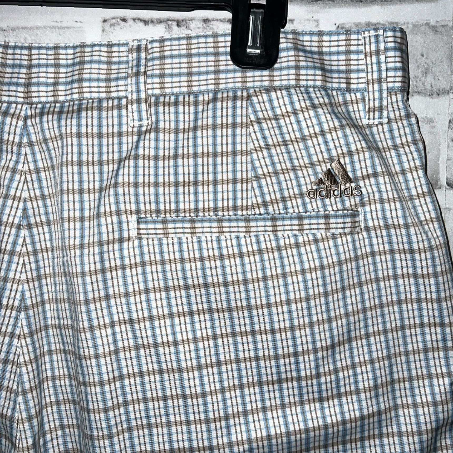 Adidas Adidas Blue Plaid Shorts Mens Size 36 - Regular Chino Style Denim? Size US 36 / EU 52 - 4 Thumbnail
