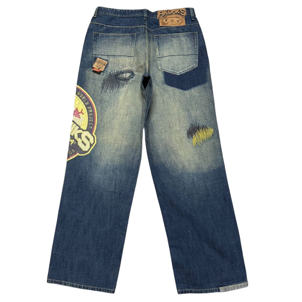 Vintage Vintage Akademiks Spellout Denim Baggy Jeans Jnco Size US 35 - 2 Thumbnail