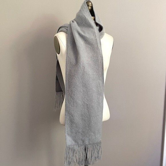 Other Icy Blue Alpaca Fringed Scarf - 80" long! 🦙 Size ONE SIZE - 3 Thumbnail
