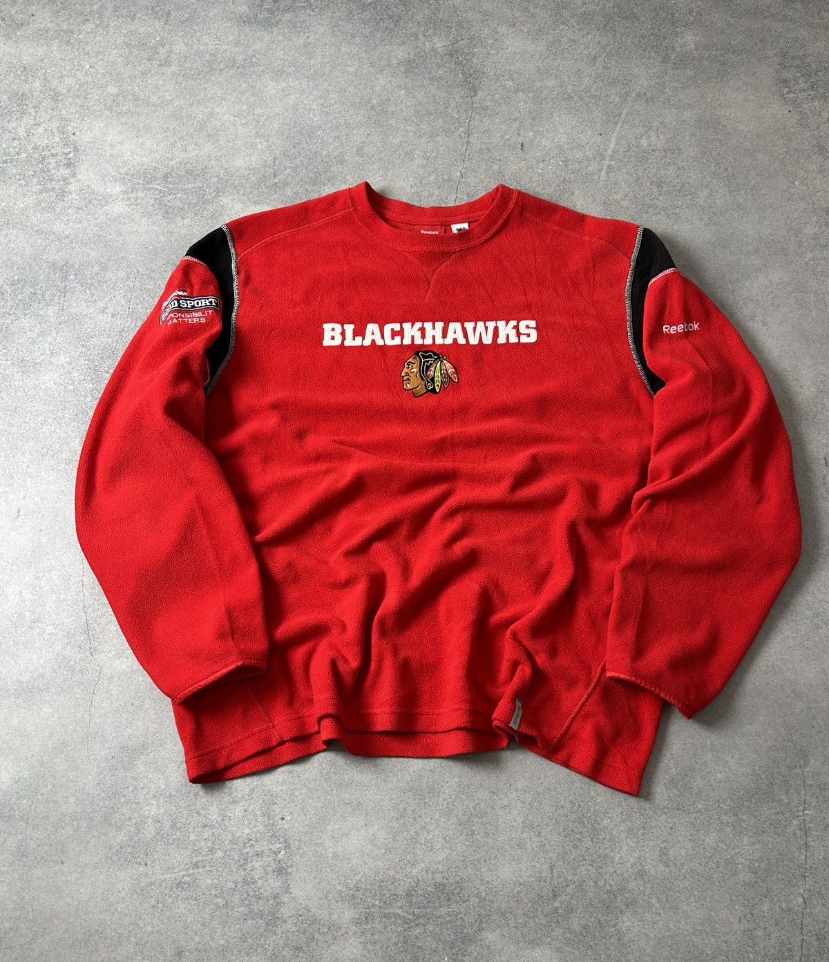 NFL Vintage Reebok x NFL Blackhawks fleece sweatshirt mens Size US XL / EU 56 / 4 - 1 Thumbnail