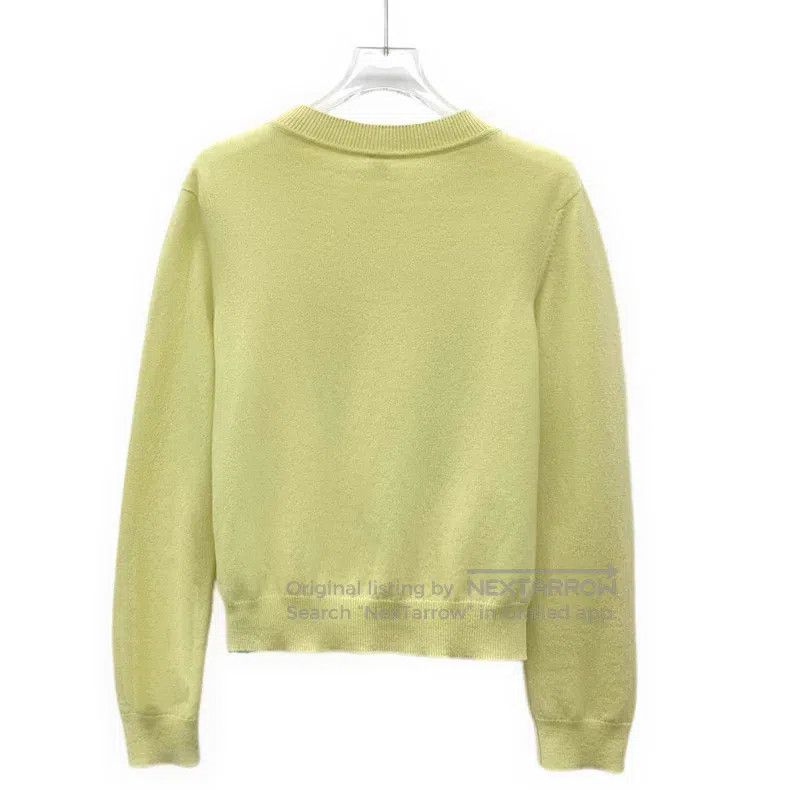 Hermes Hermes Light Yellow Jacquard Cashmere Crew-neck Long-sleev Size XS / US 0-2 / IT 36-38 - 2 Thumbnail