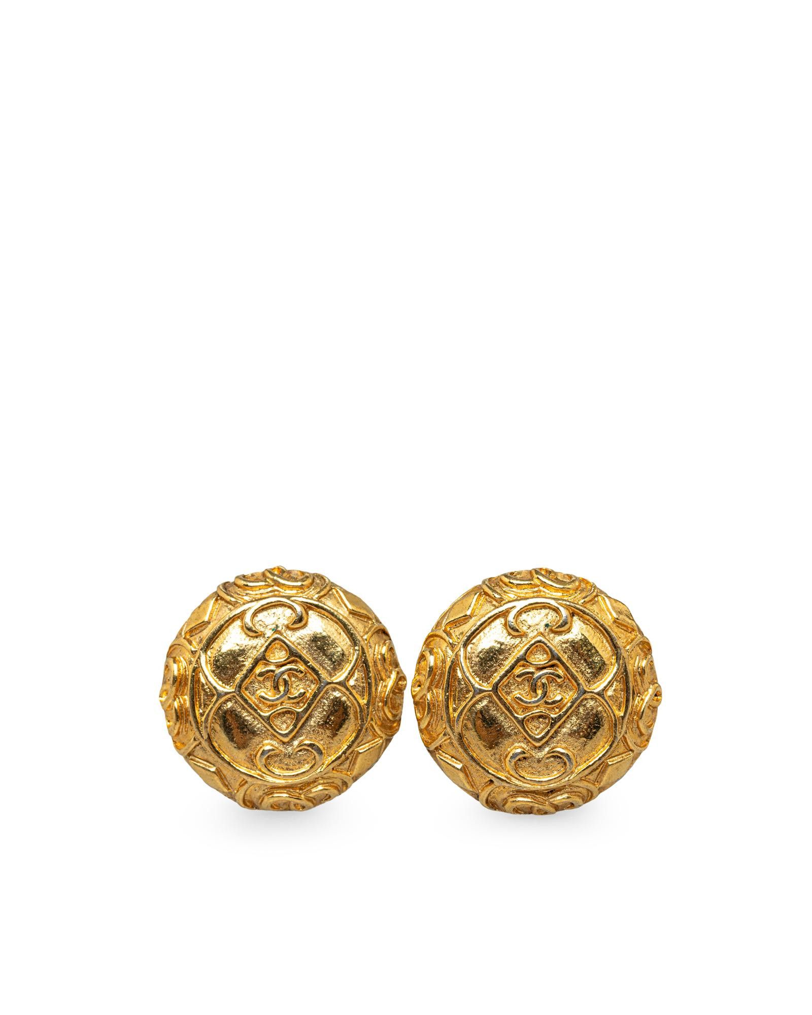 image of Chanel Gold-Plated Clip-On Earrings, Women's