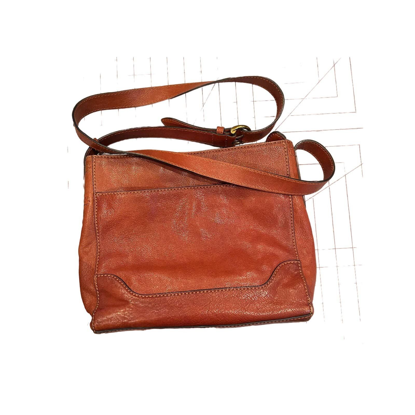 FRYE Messenger Crossbody Top Zip COGNAC Leather hotsell PURSE BAG