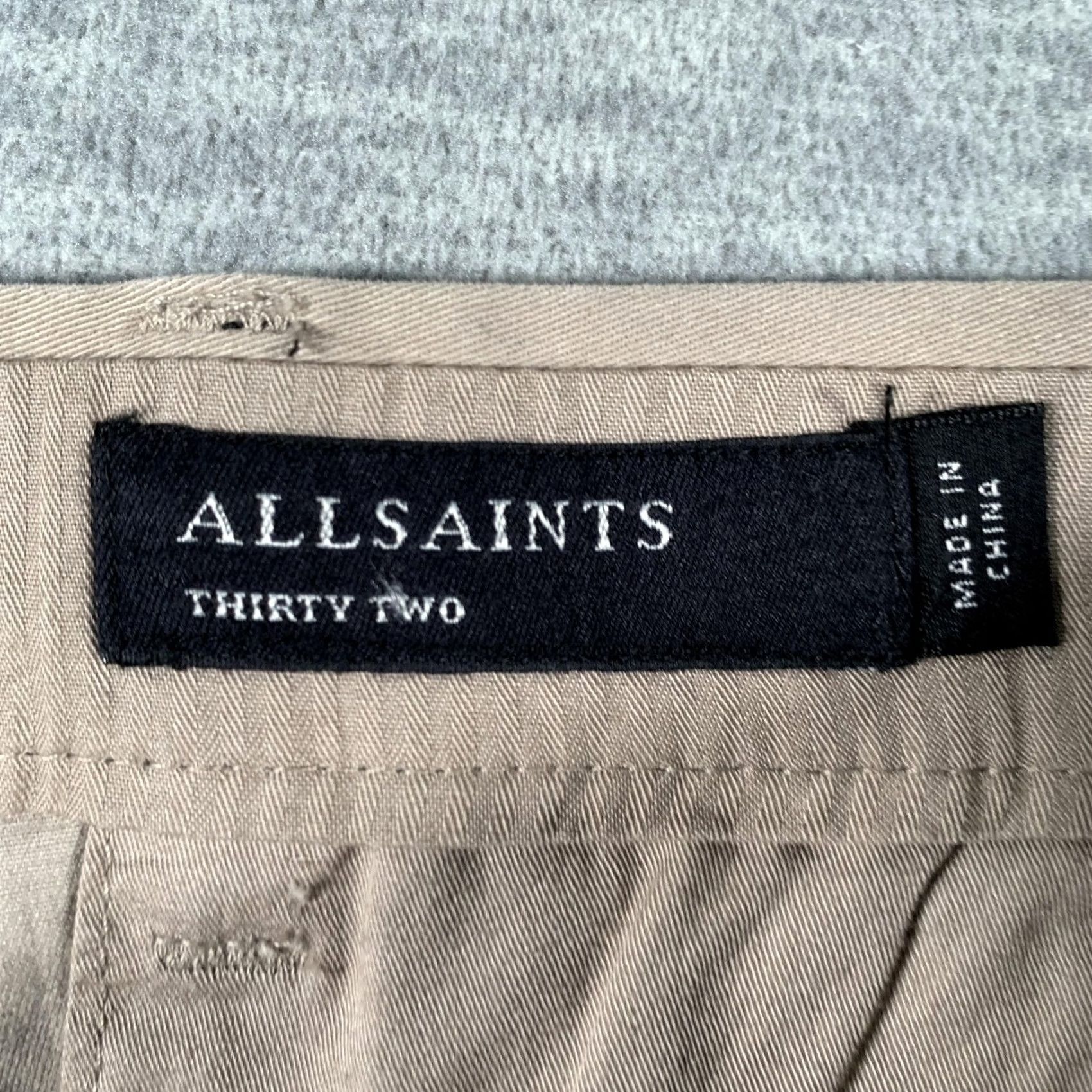 Allsaints AllSaints Mens Beige Felix Chino Pants Slim Fit Stretch Casual Tapered Leg 33x30 Size US 32 / EU 48 - 5 Thumbnail