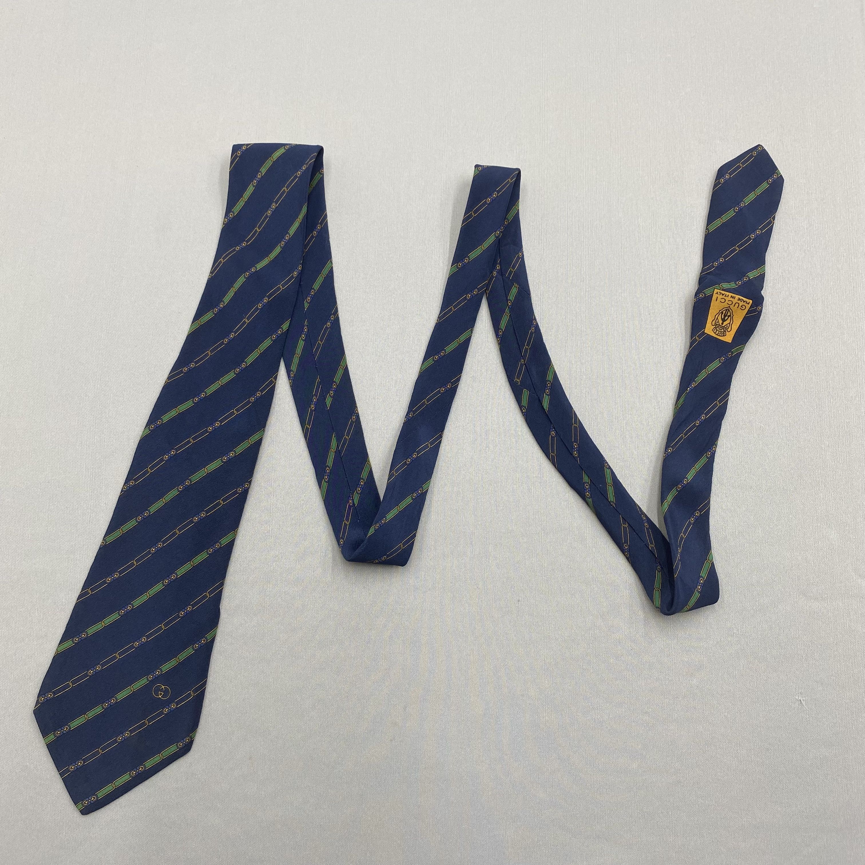 Japanese Brand Vintage Gucci SILK Necktie Cravate Pure Silk Neck Tie Size ONE SIZE - 5 Thumbnail