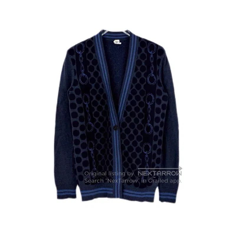 Hermes Hermes Blue Circular Pattern Wool Cardigan Size XS / US 0-2 / IT 36-38 - 1 Thumbnail